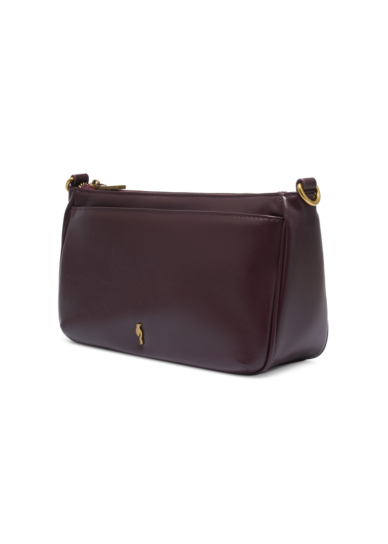 Burgundy women's shoulder bag TOREC-1245-4D(Z26). Side view, diagonal, on a white background.