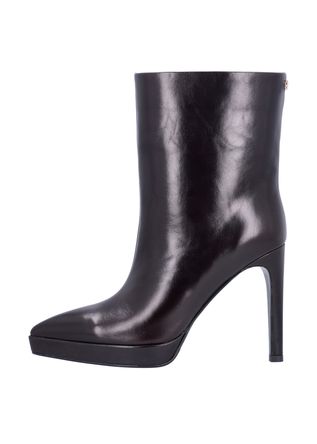 Burgundy women's high heel ankle boots BUTYD-1344-4E(Z26), side view of the product on a white background.