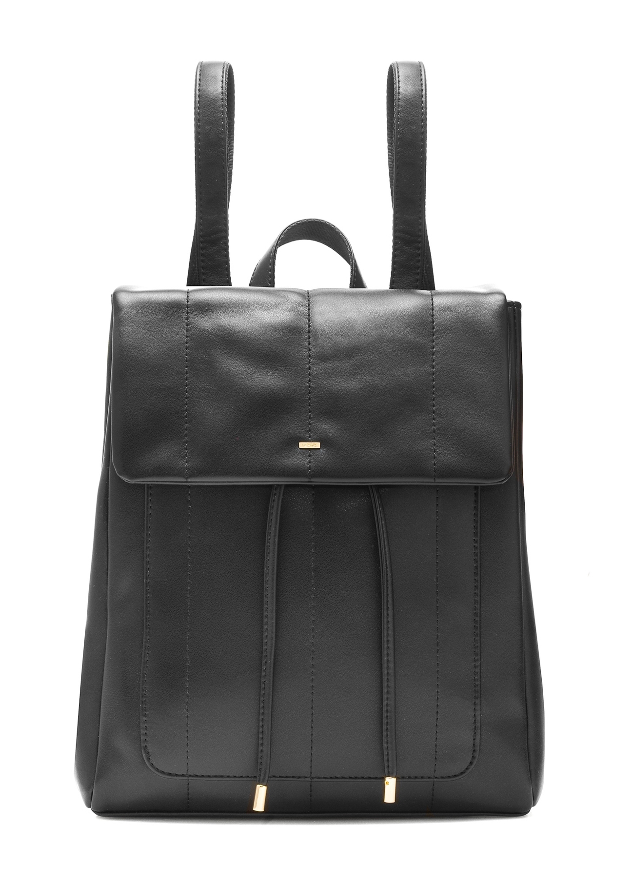 Black elegant women's backpack TOREC-1105-99(Z25), front product view on white background.