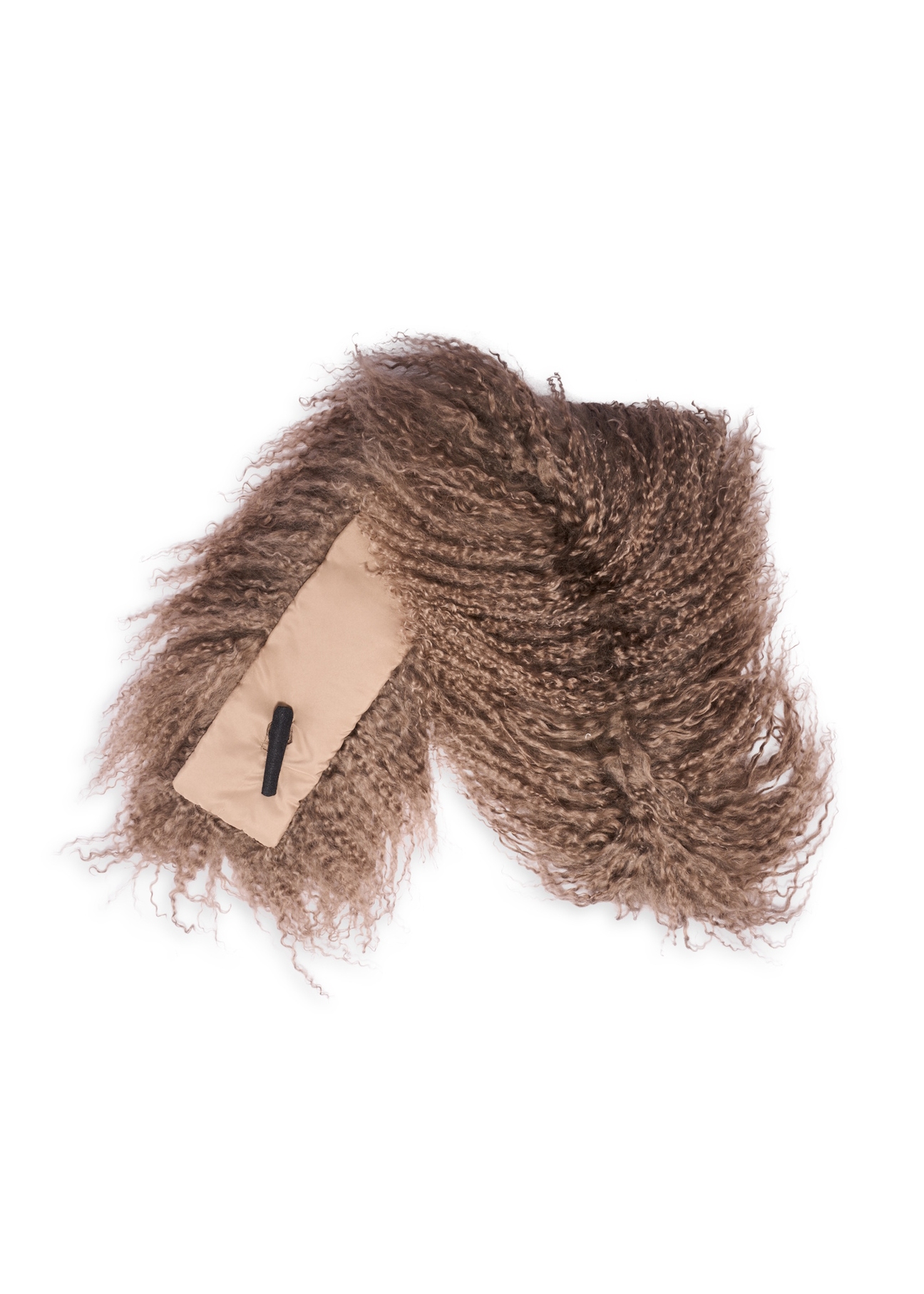 Brown natural fur scarf SZADF-0034-1K(Z26), front view of the folded product on a white background.