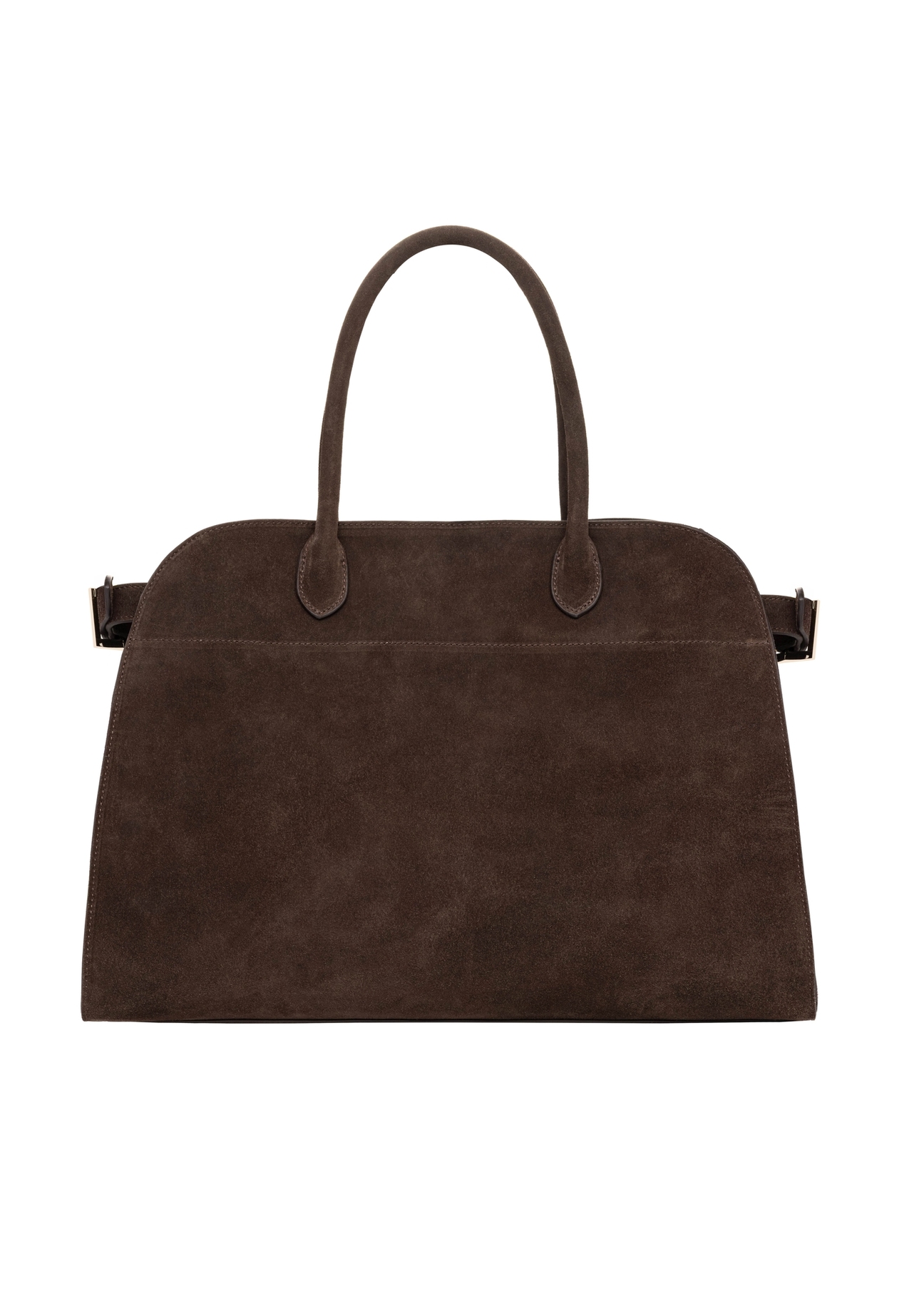 Dark brown leather shopper bag TORES-1412-1H(Z26). Back view on a white background.