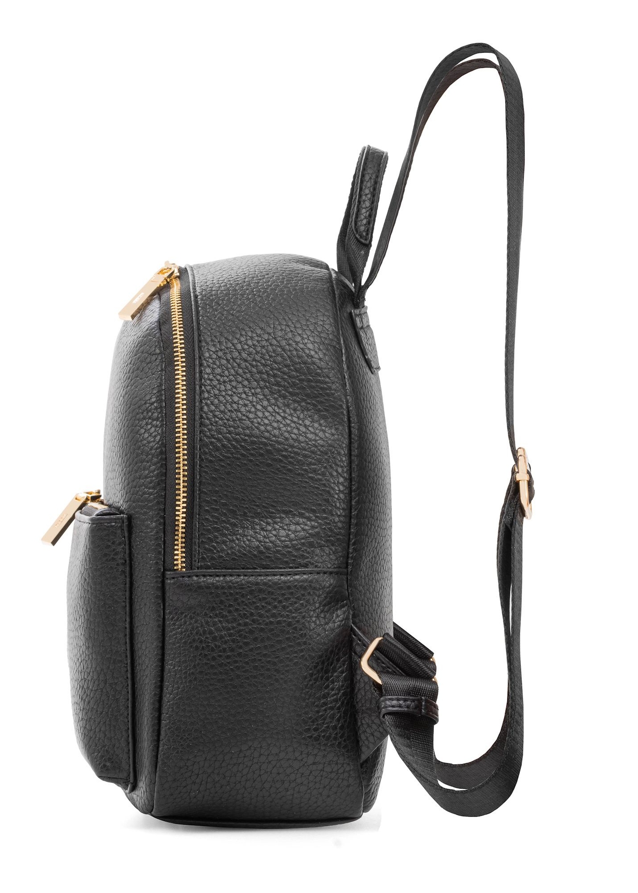 Black women's backpack TOREC-0996A-99(Z25), side product view on white background.