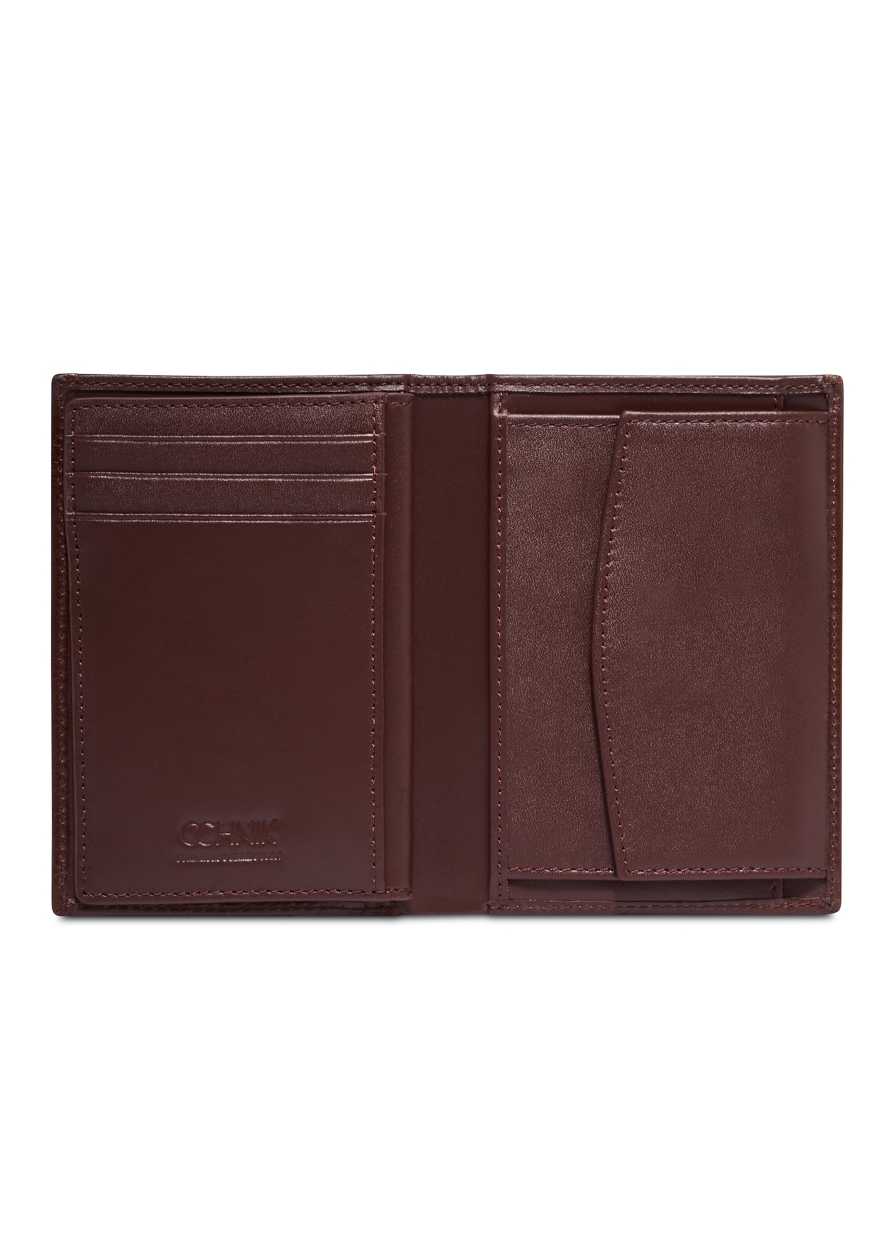 Light brown men's leather wallet PORMS-0737-1G(Z26), product view inside on white background.