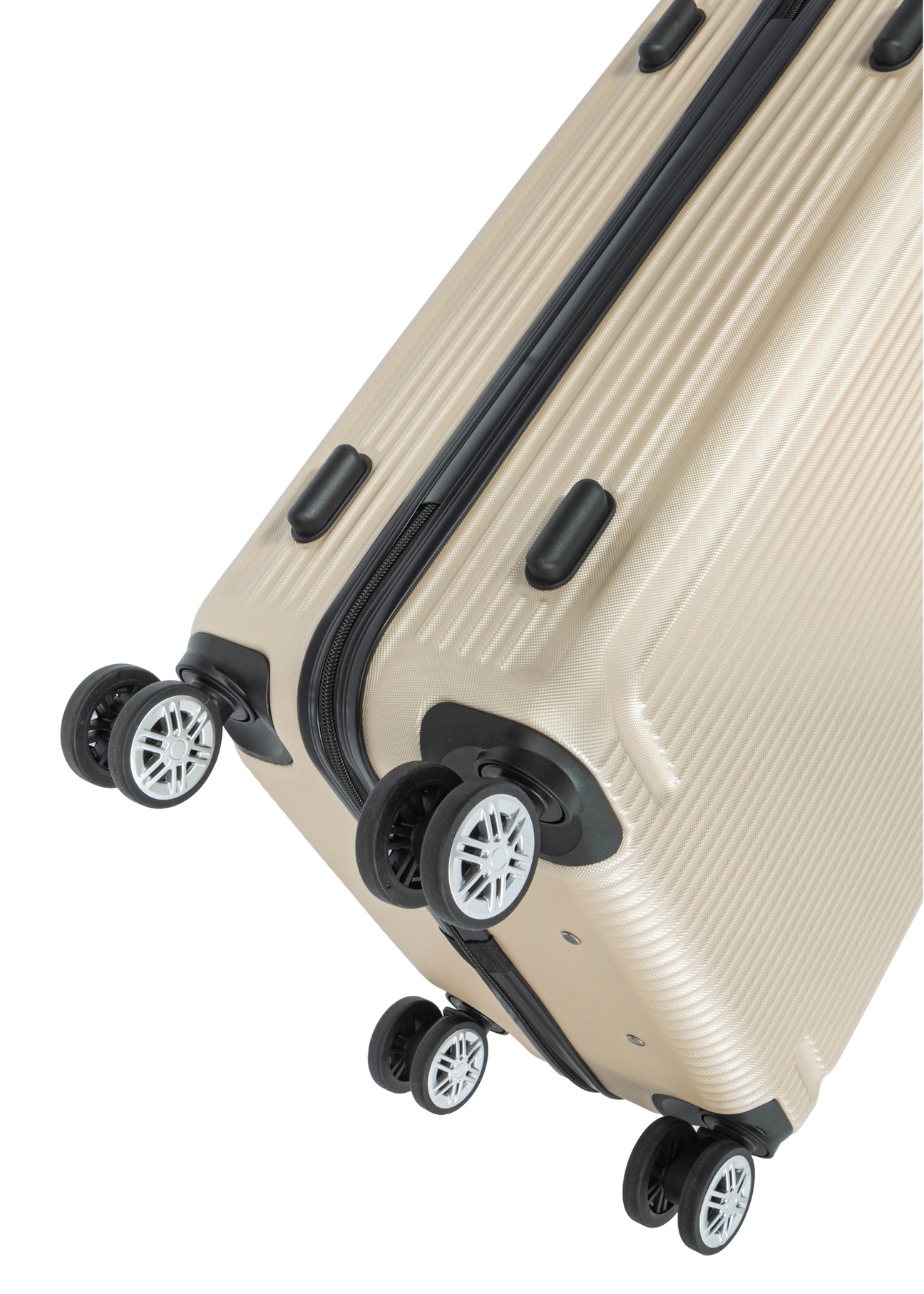Medium suitcase on wheels WALAB-0053-0X-24(W26), close-up of the product wheels on a white background.