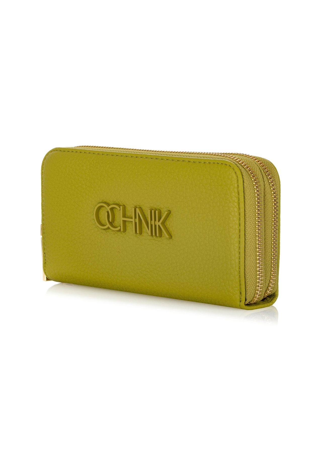 Women's two-compartment lime green wallet POREC-0376-84(W24)-02