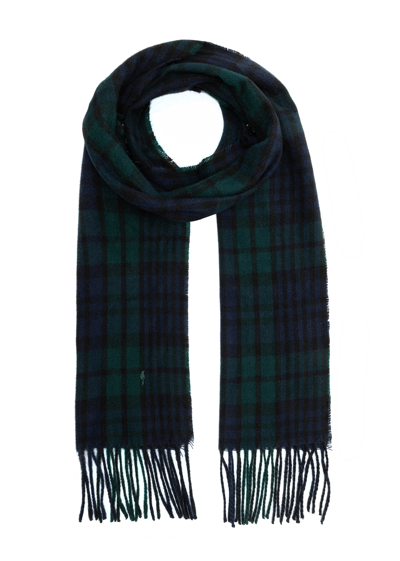 Men's checkered scarf SZAMT-0084-15(Z25), product view from the front on a white background.
