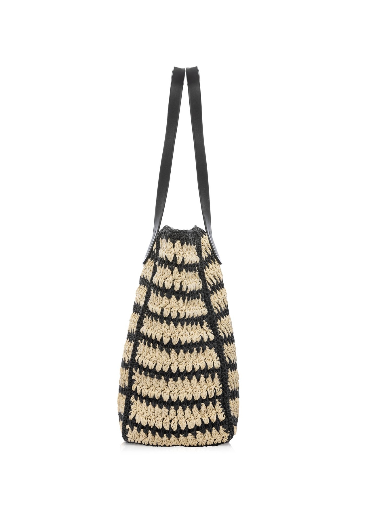 Women's handbag made of natural straw TOREC-1226-1E(W26) - side view of the product, on a white background.