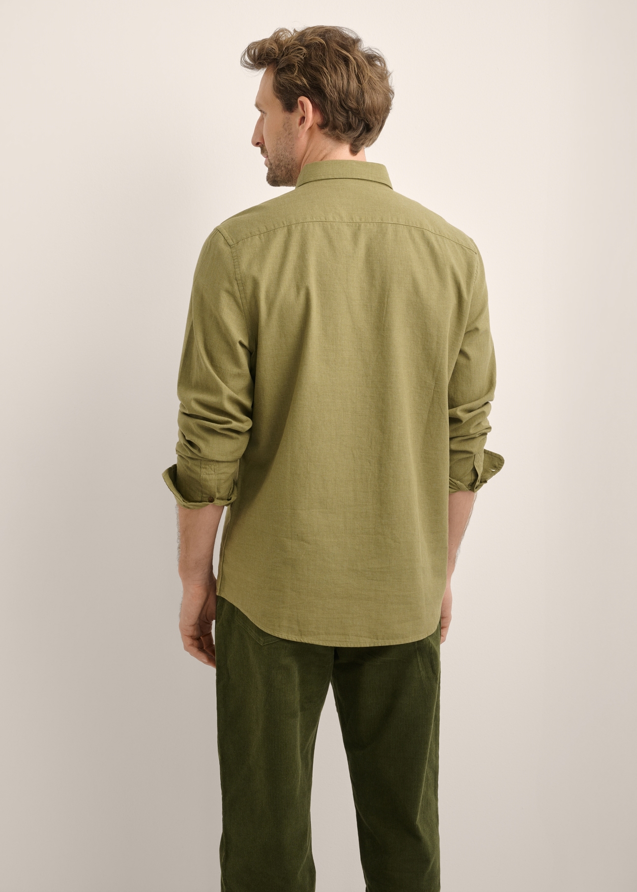Light green men's cotton shirt KOSMT-0363-8A(Z26)