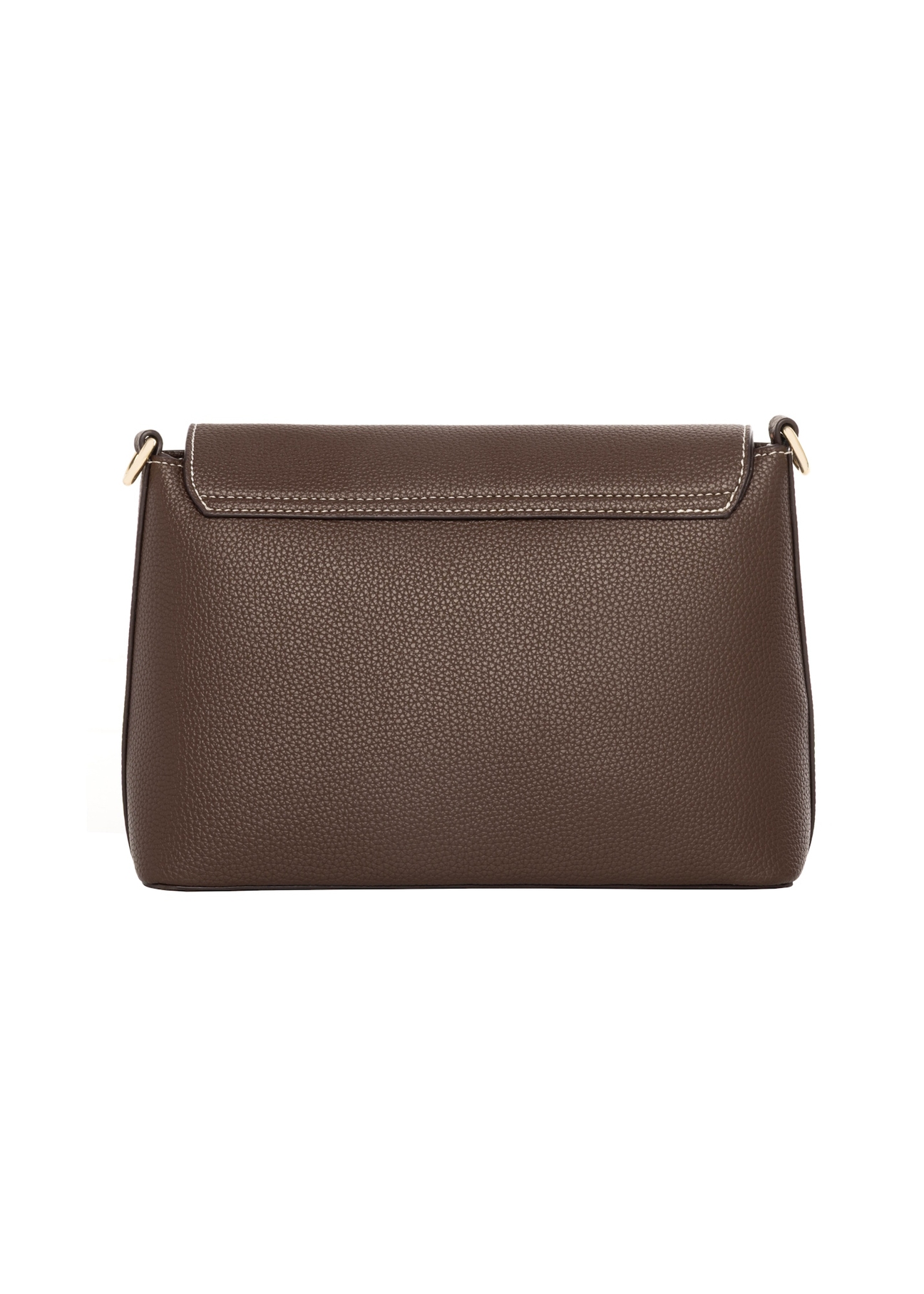 Brown women's shoulder bag TOREC-1063-1H(Z26), product view from the back on a white background.
