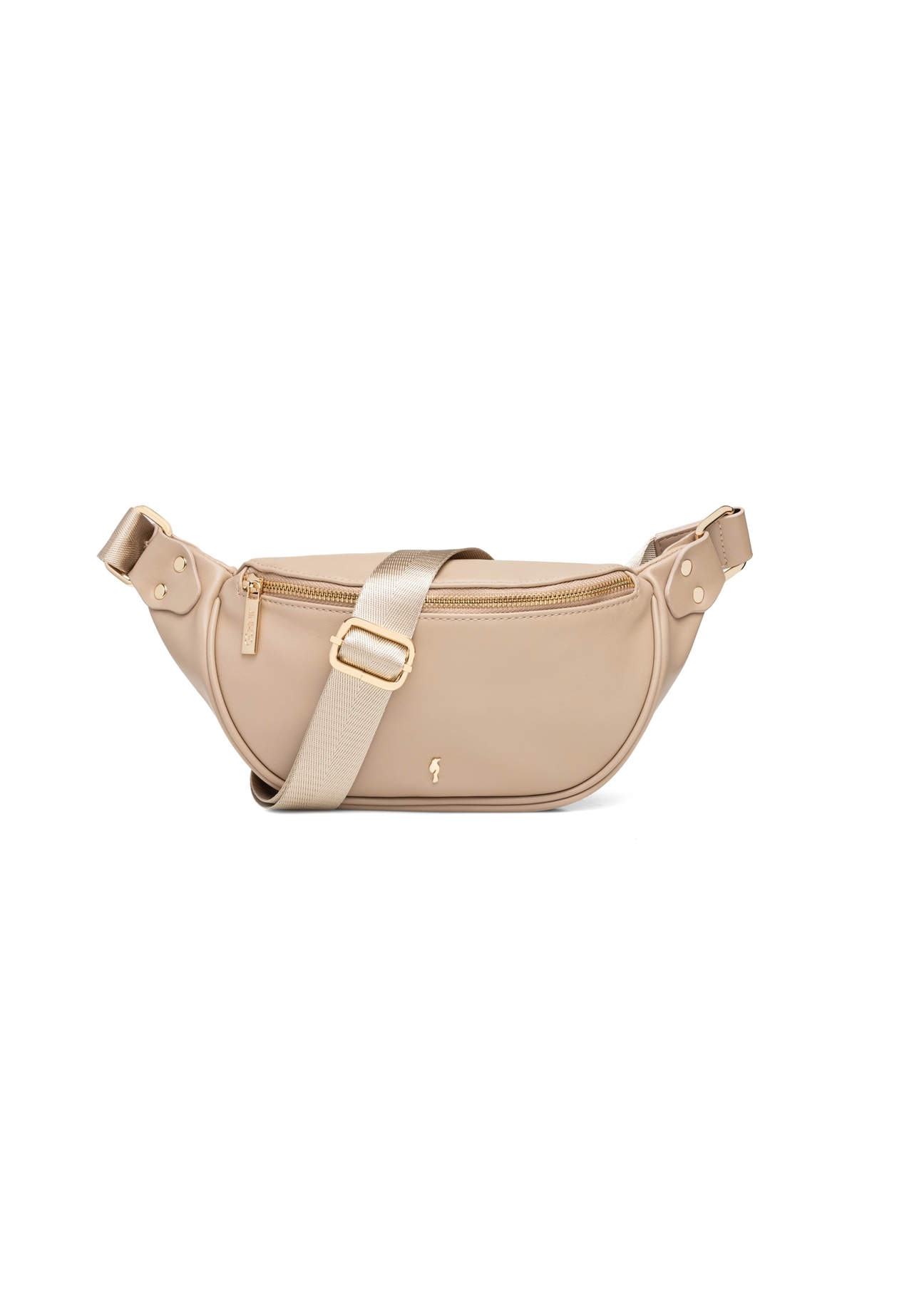 Women's beige waist bag TOREC-1131-1A(W26), front view of the product on a white background.