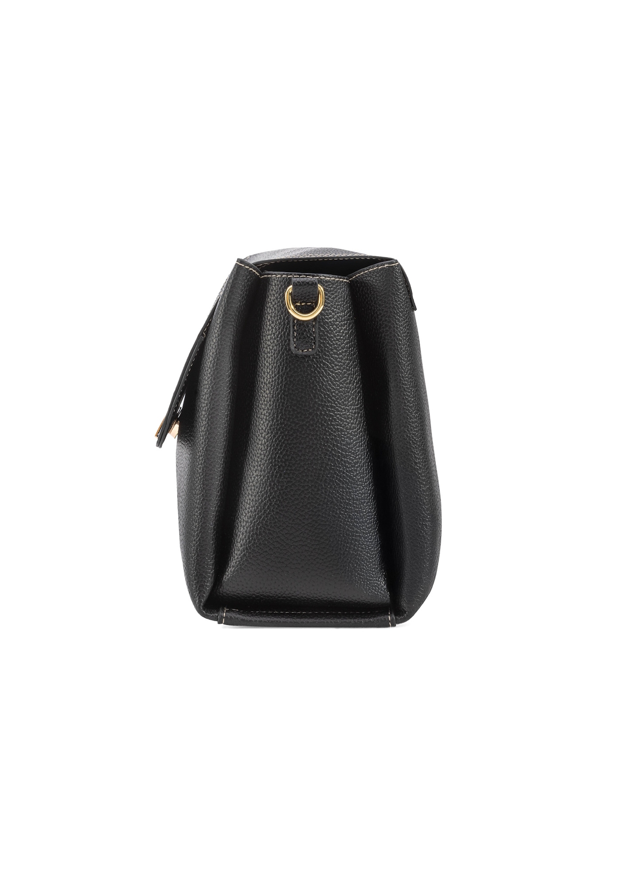 Black women's shoulder bag TOREC-1061-99(Z25), side product view on white background.