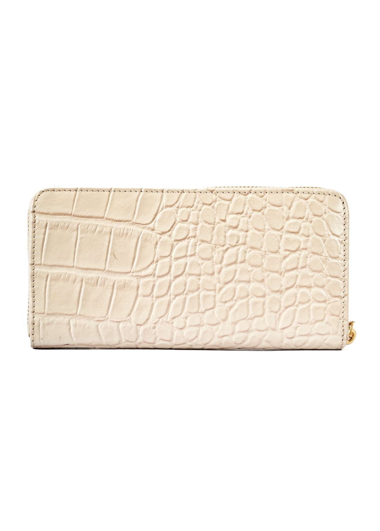 Large leather cream women's croco wallet PORES-0955-12(W25)