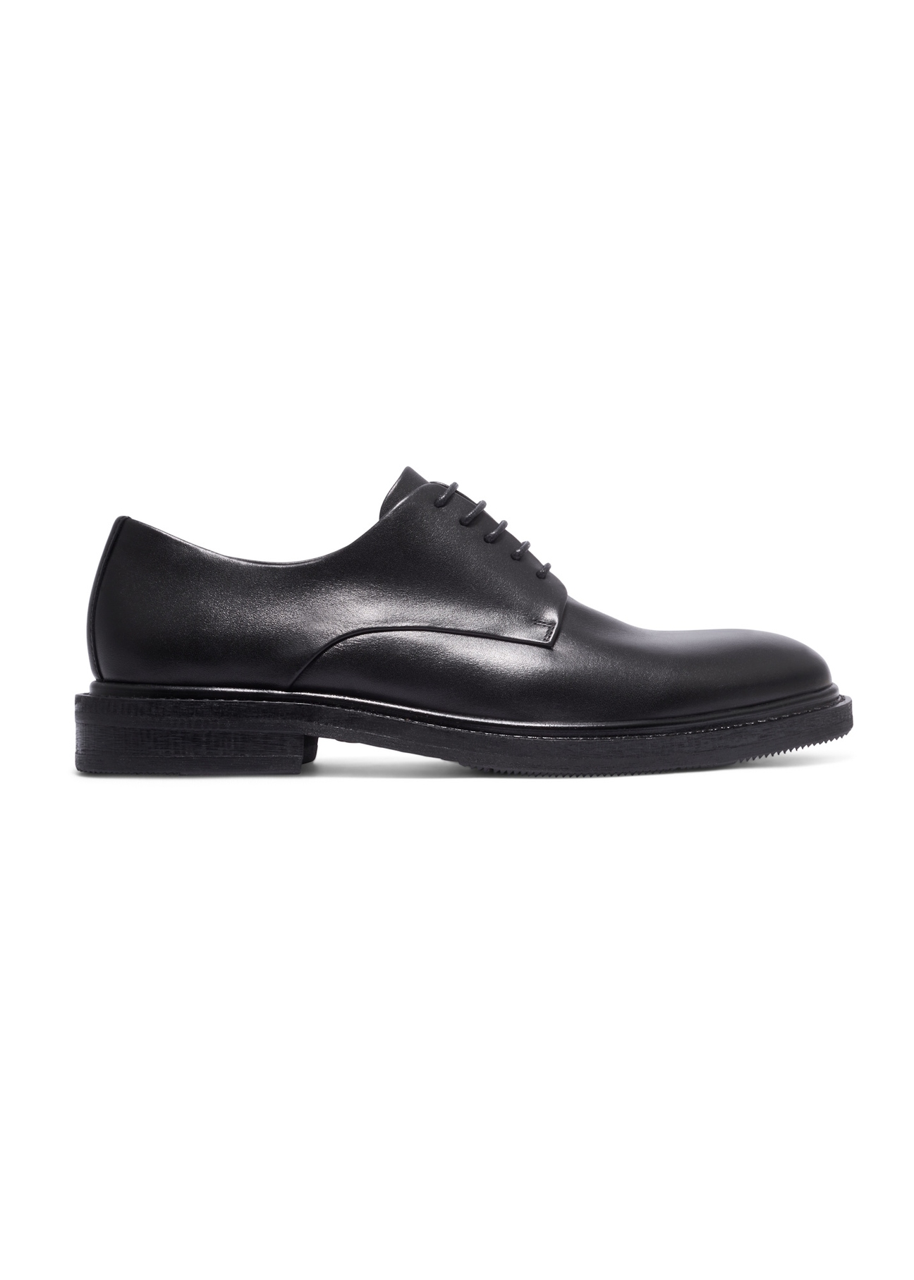 Men's black leather shoes BUTYM-0553-99(Z26), side view of the product on a white background.