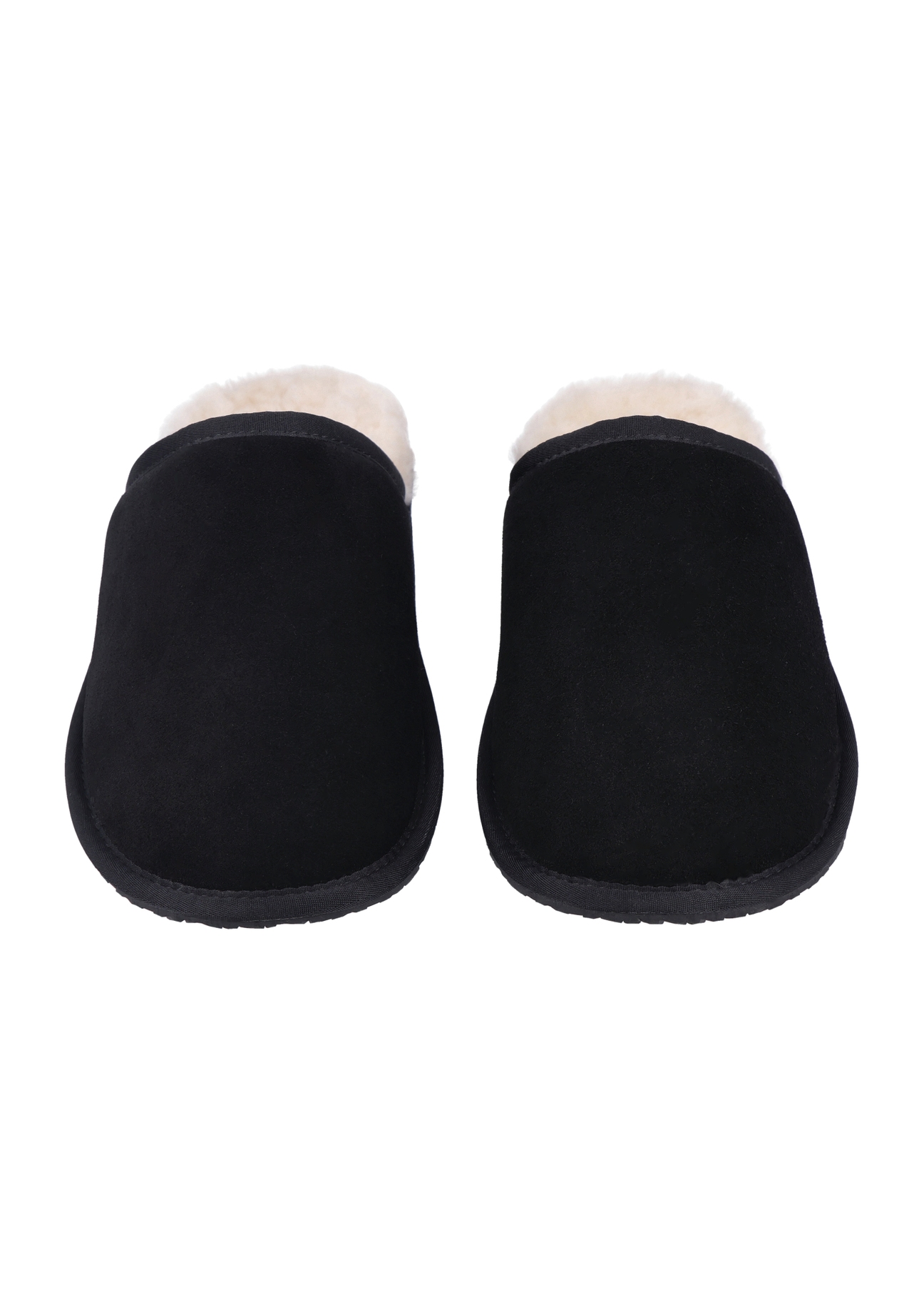 Men's black suede slippers BUTYM-0551-9E(Z26), front view of the product on a white background.