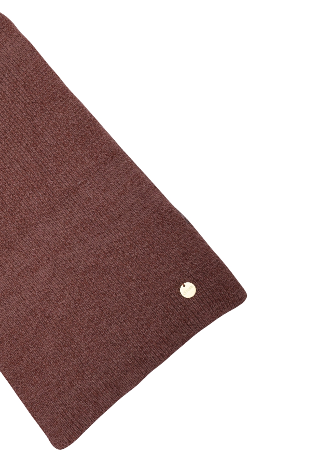Brown women's viscose scarf SZADT-0222-1H(Z26), close-up of the product detail on a white background.