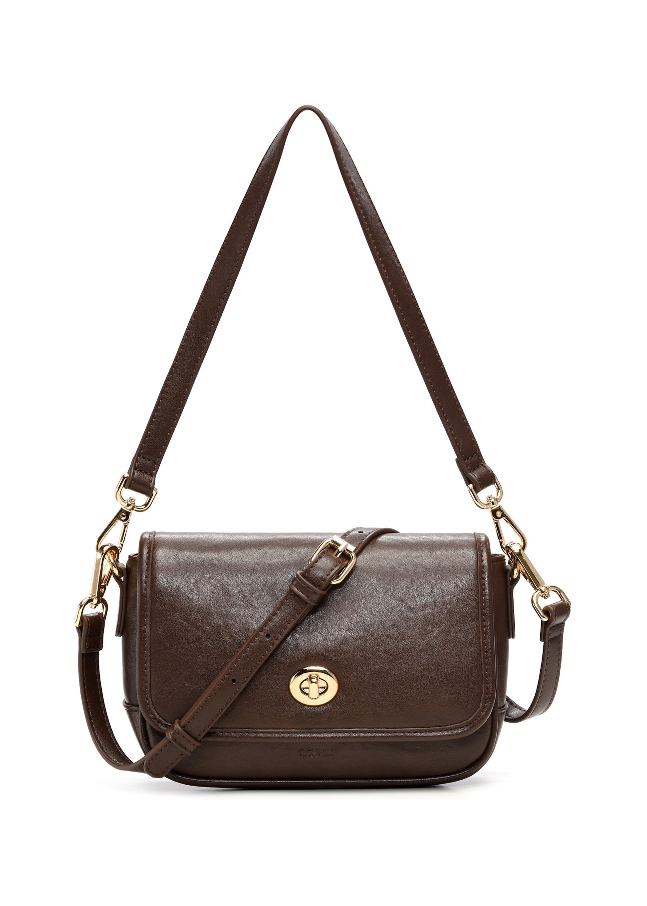 Small brown women's handbag TOREC-1249-1H(Z26), front product view on a light background.