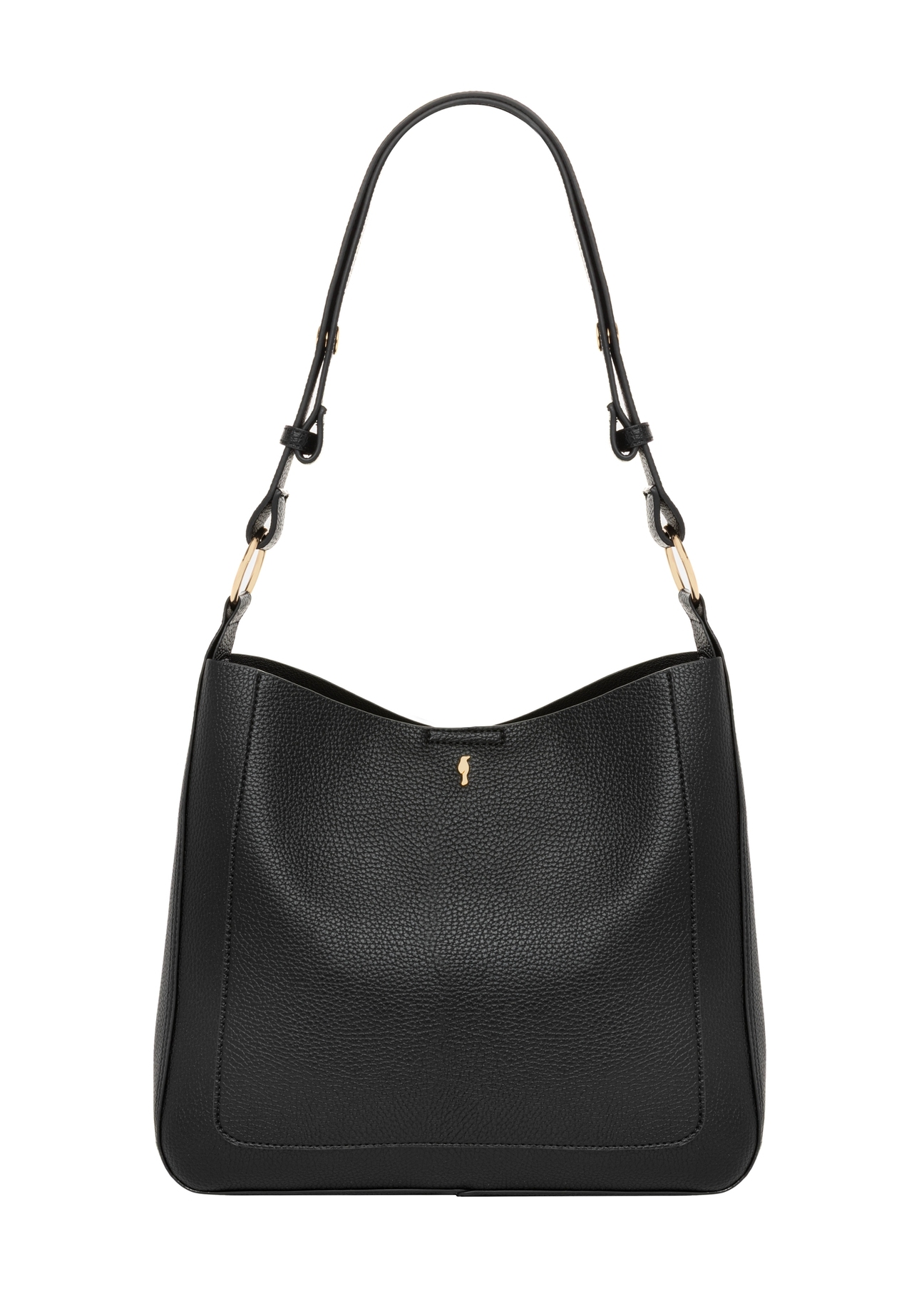 Black women's hobo bag TOREC-1257-9I(Z26) - front product view, on white background.