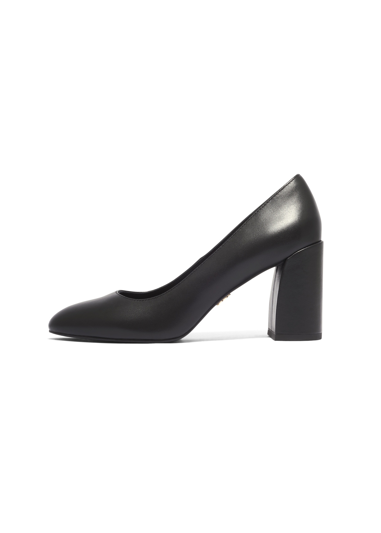 Women's leather black pumps BUTYD-1307-99(Z26), side view of the product on a white background.