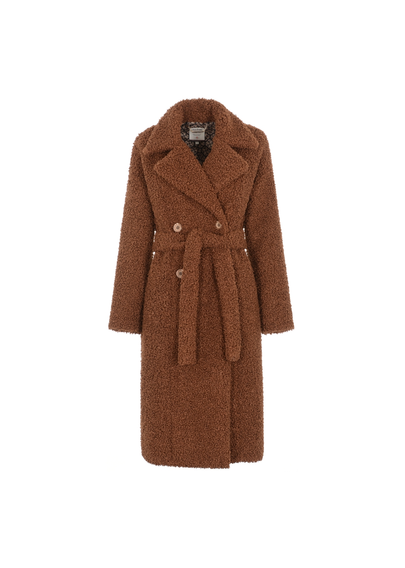 Women's long brown coat FUTDP-0010-89(Z21)-04