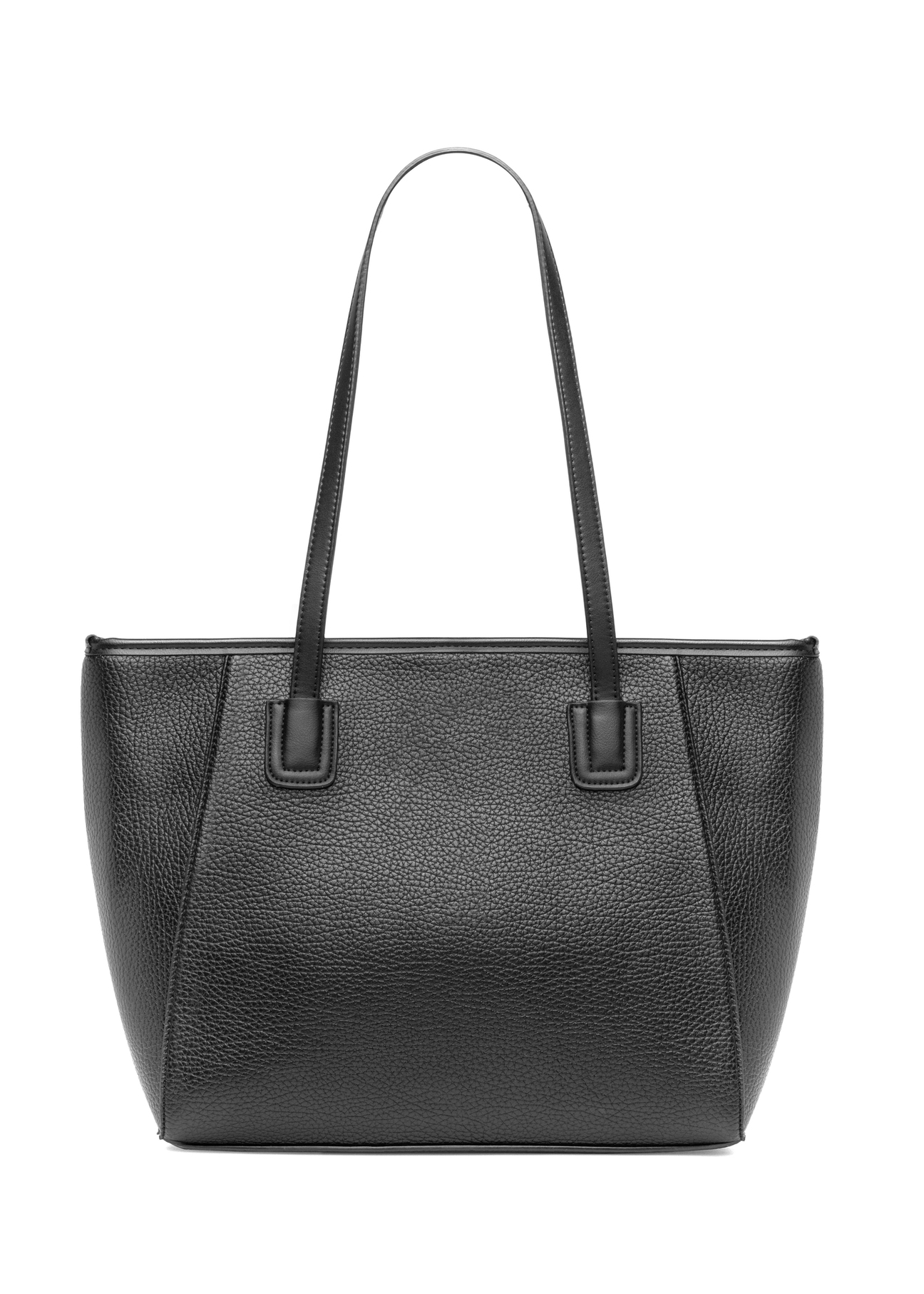 Black women's shopper bag TOREC-1162-99(W26), product view from the back on a white background.