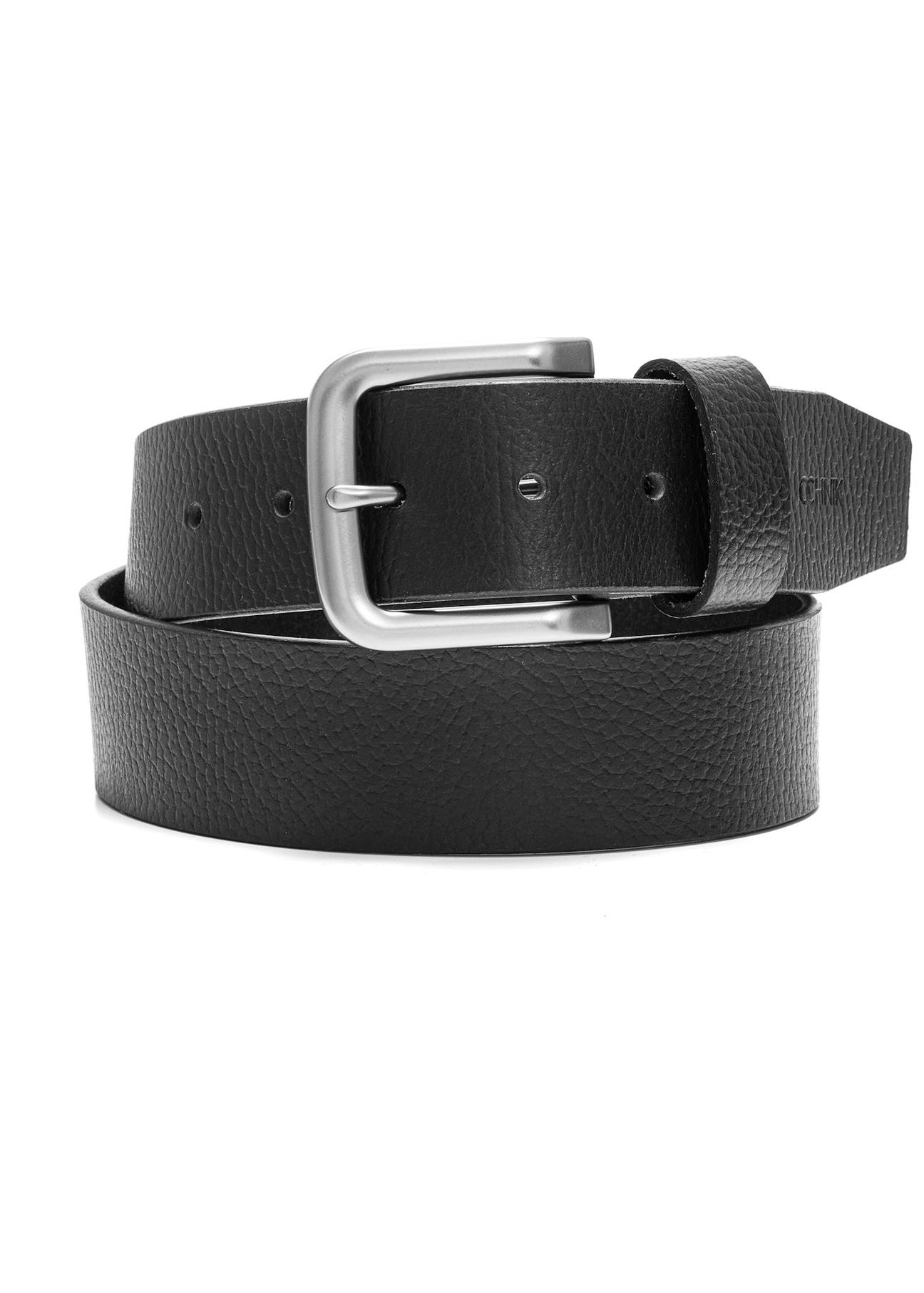 Black leather women's belt PASDS-0312A-99(Z25), front product view on white background.