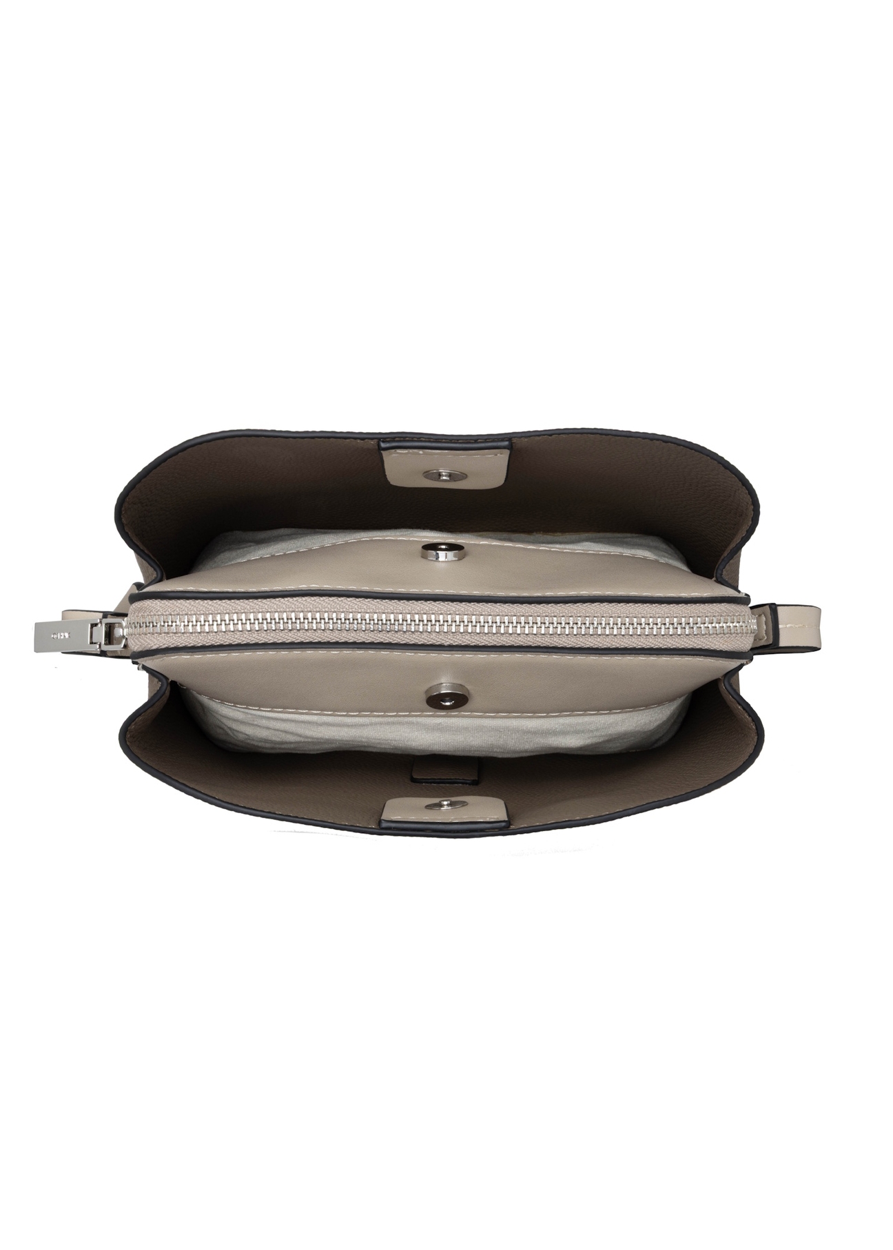 Brown small women's handbag TOREC-0768-1K(W26), product view inside on white background.