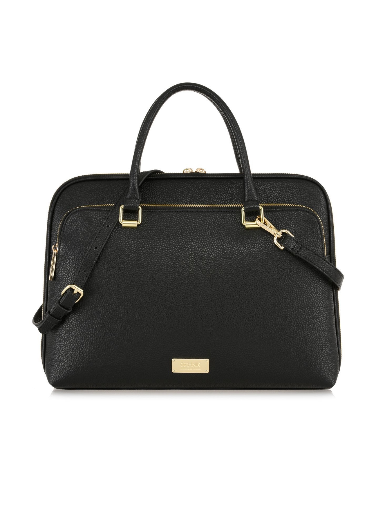 Black women's laptop bag TOREC-0978A-99(Z25) - front product view on white background.