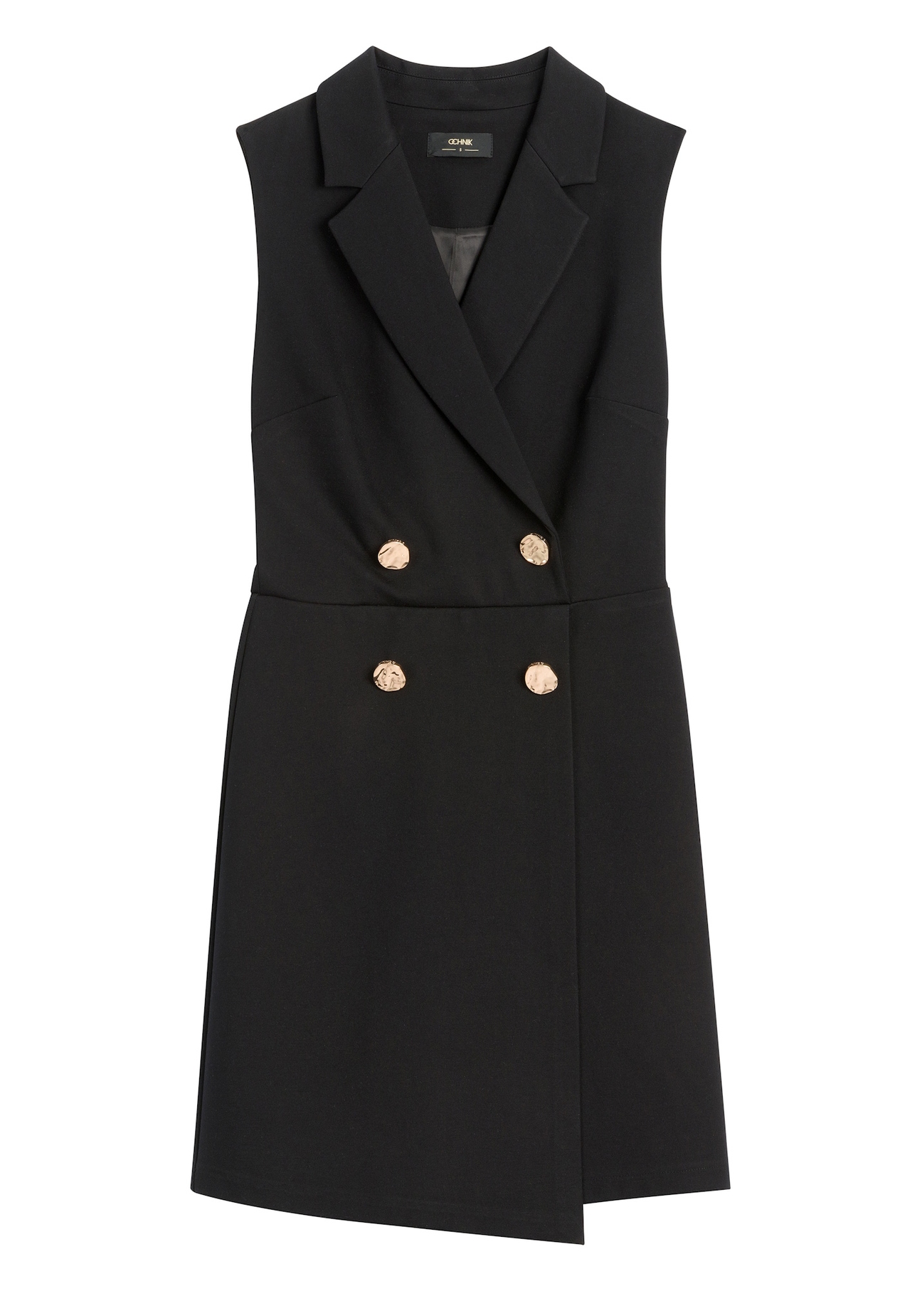 Black women's jumpsuit KOBDT-0009-99(W26) - front product view, on a white background.