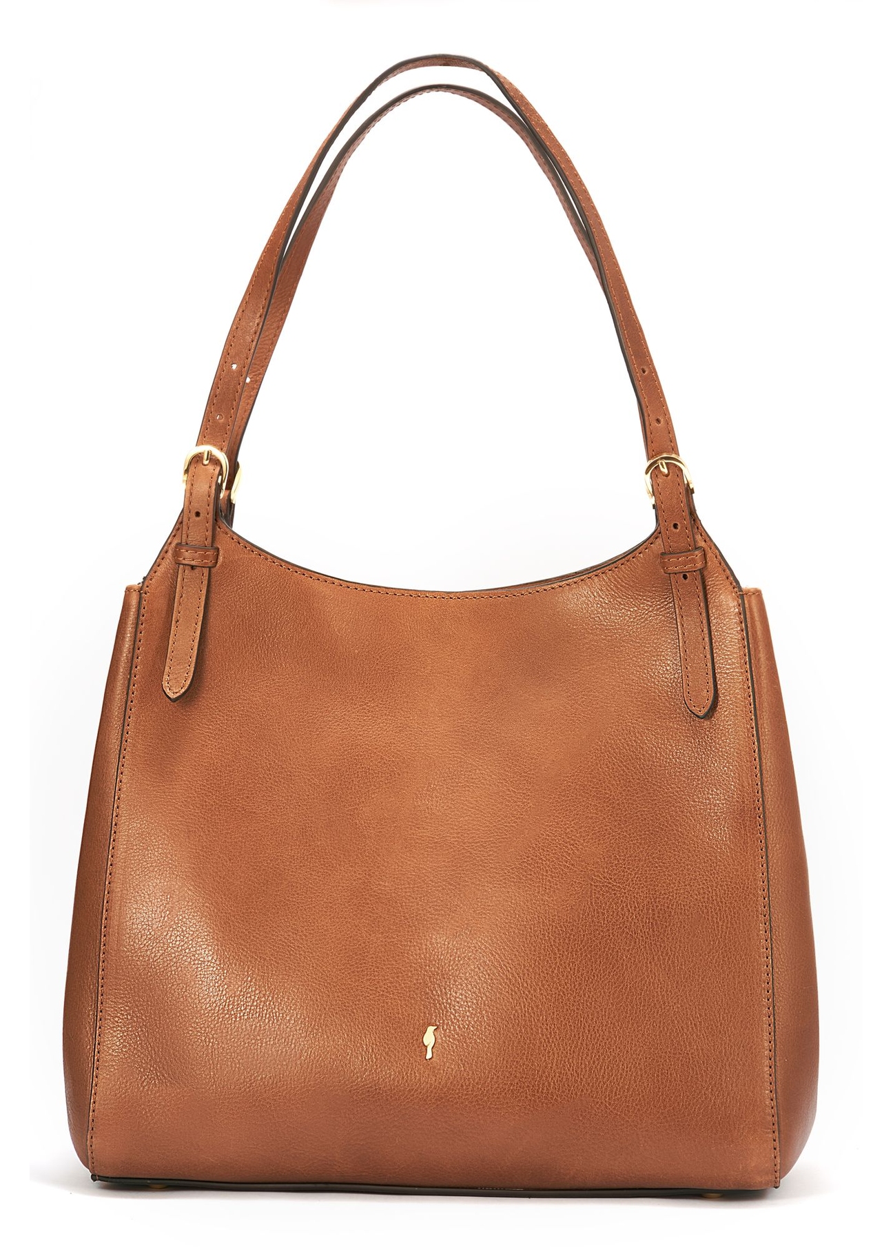 Brown leather women's handbag TORES-1106-1F(W26) - front product view, on white background.