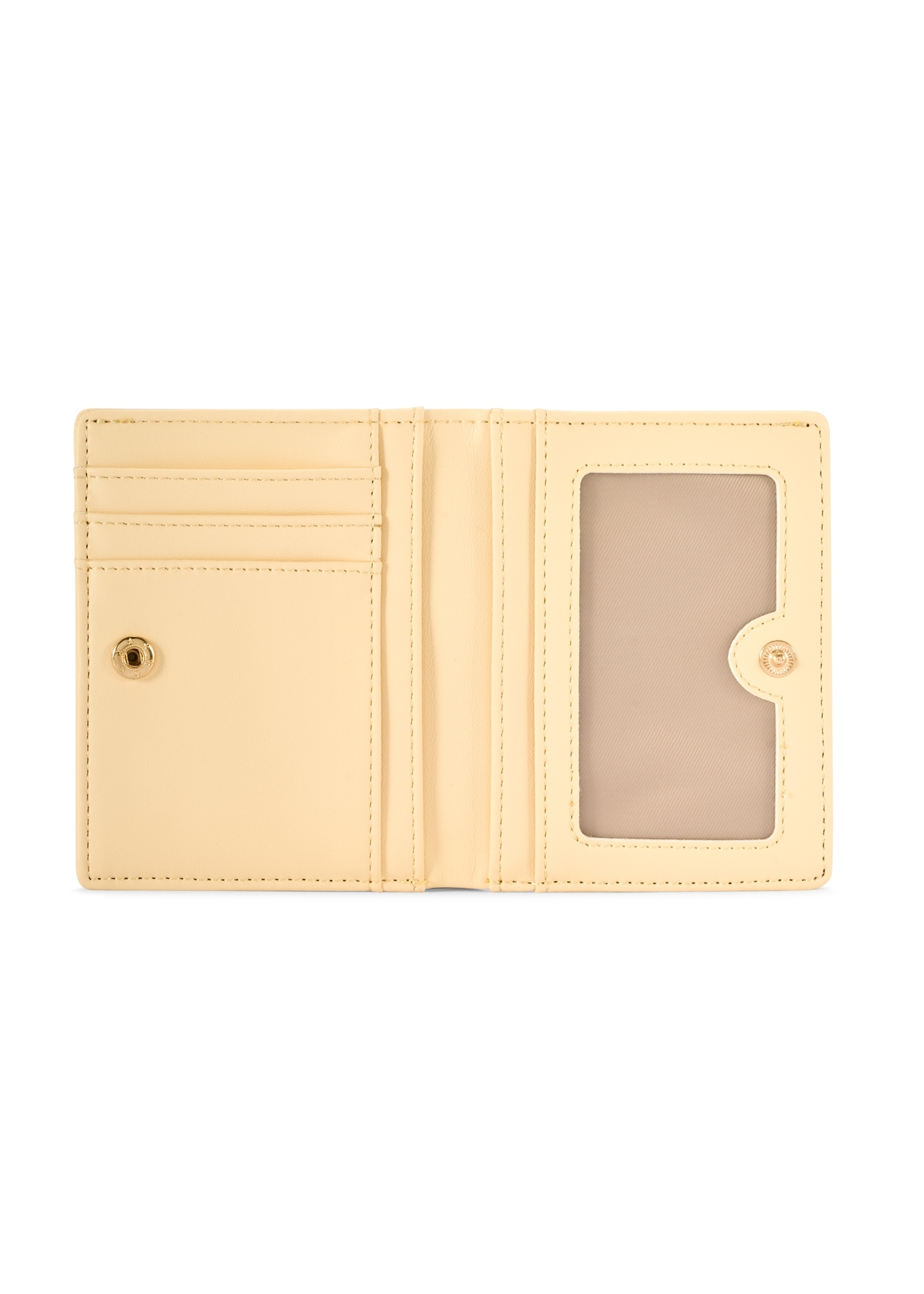Small light yellow women's wallet POREC-0415-2A(W26), product view inside on white background.