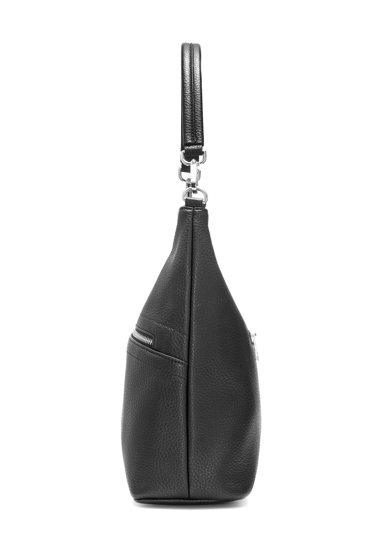 Black purse handbag TOREC-0886A-99(Z25), side view of the product on a white background.