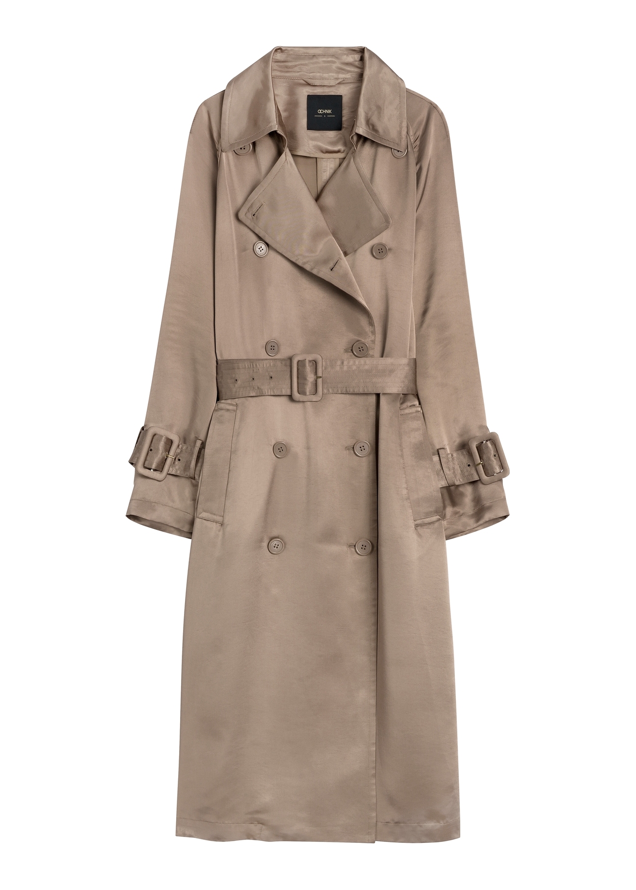 Lightweight women's viscose coat KURDT-0650-1K(W26) - front product view, on white background.