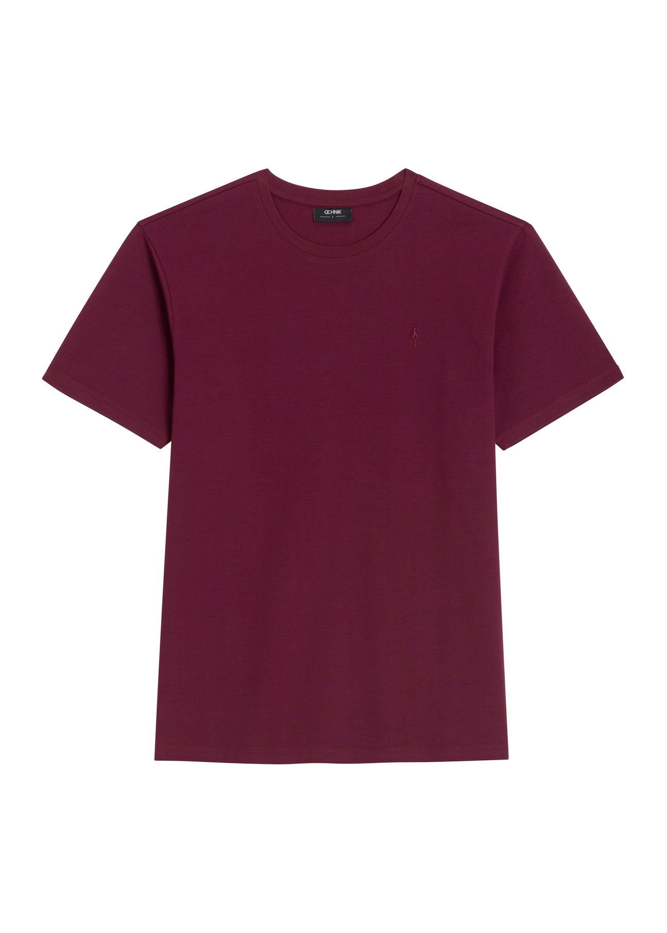 Burgundy men's T-shirt TSHMT-0120-4D(Z26), front product view on white background.