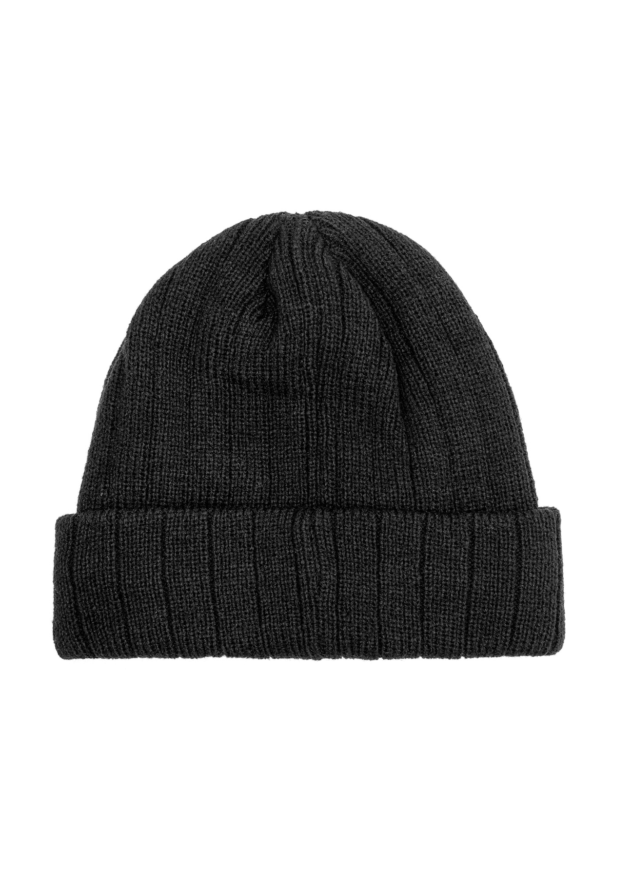 Black men's winter hat CZAMT-0018A-99(Z25), product view from the back on a white background.