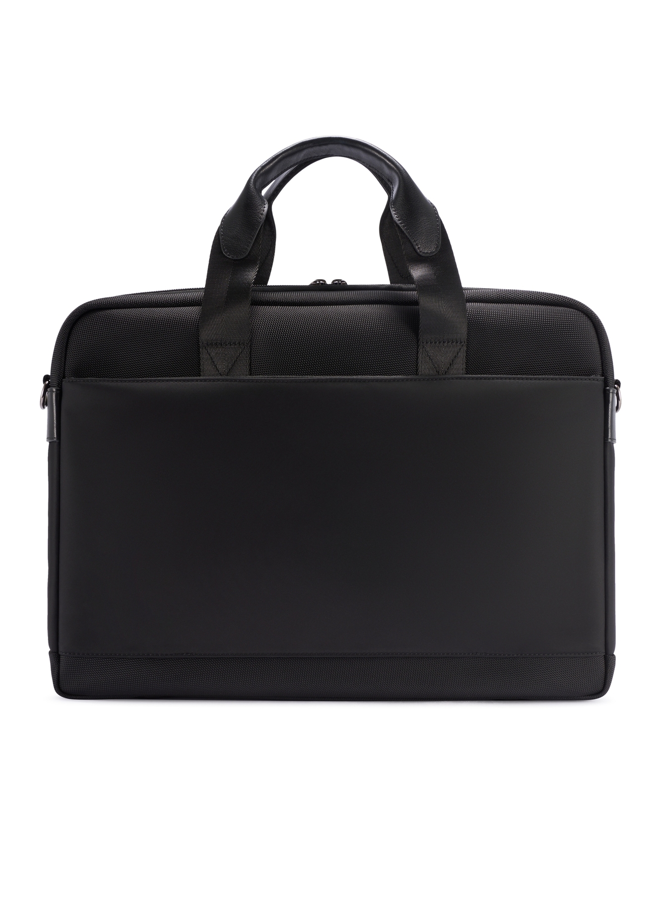 Black men's briefcase TORMN-0403-99(W26), product view from the back on a white background.