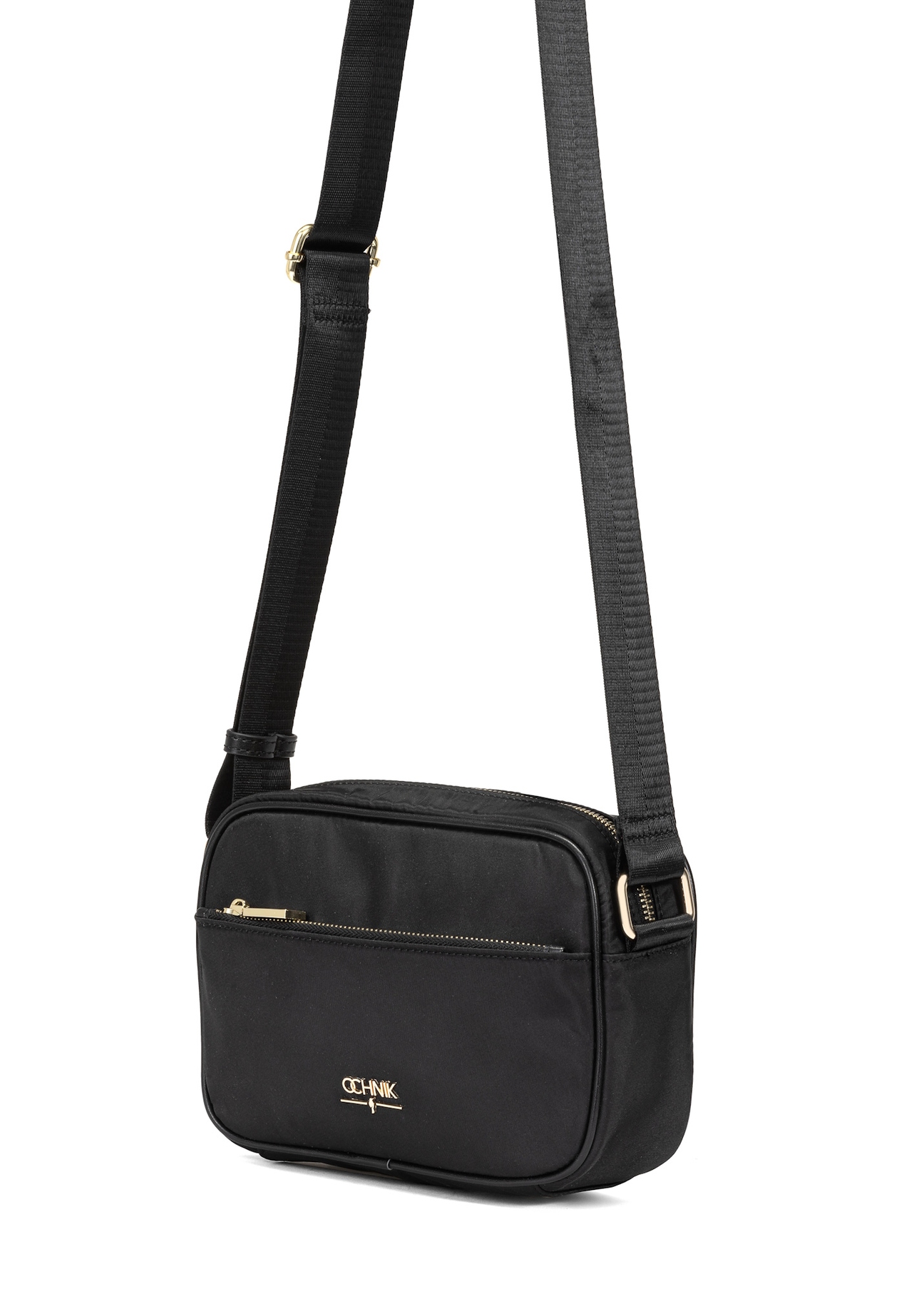 Black nylon women's messenger bag TOREN-0309-99(W25)-06