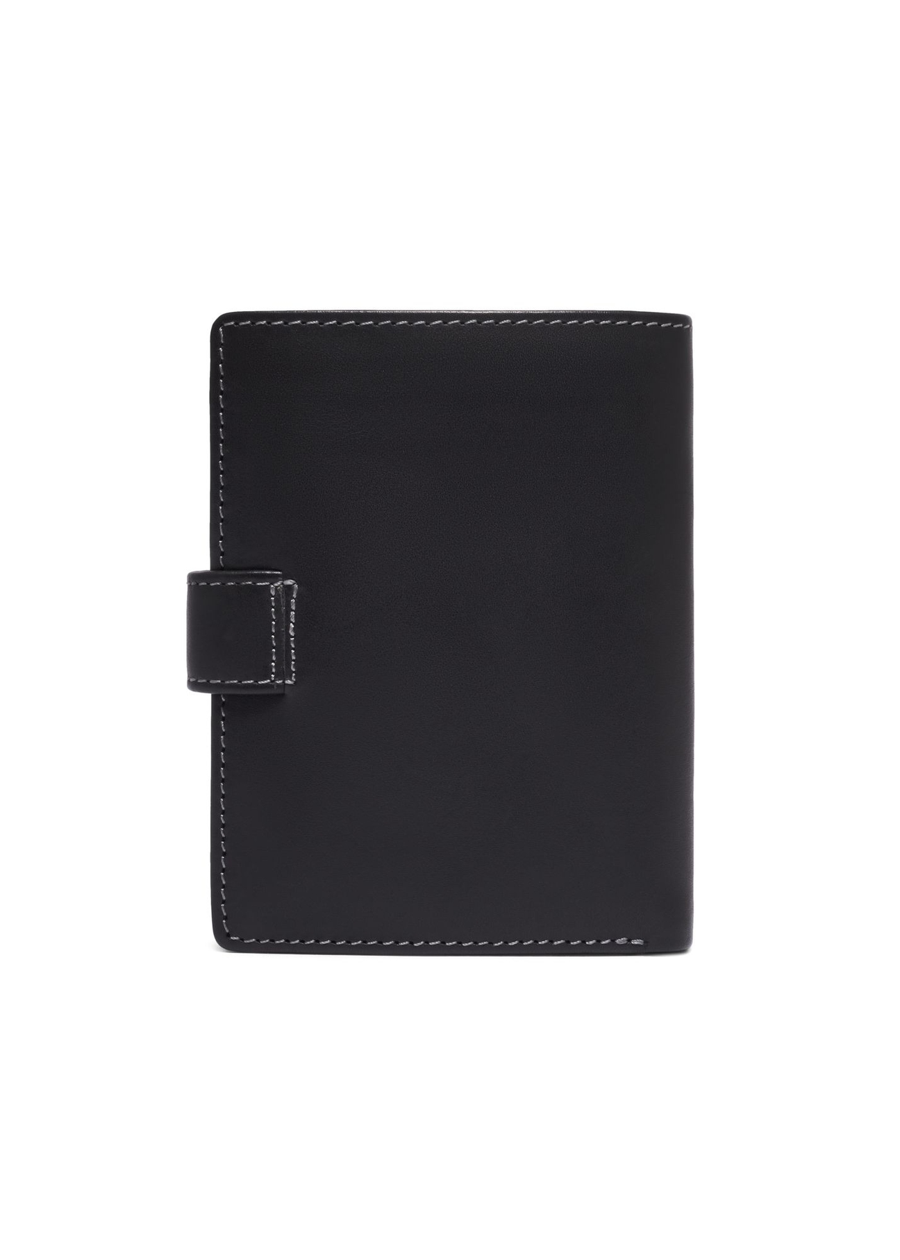 Black large men's leather wallet PORMS-0701-99(Z26) - product view from the back, on a white background.