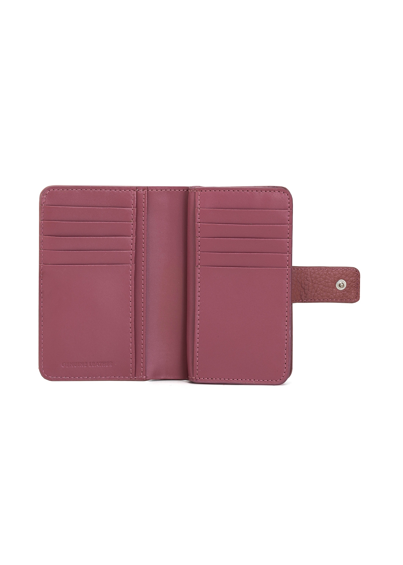 Medium pink leather women's wallet PORES-0896G-31(Z25), product view inside on white background.