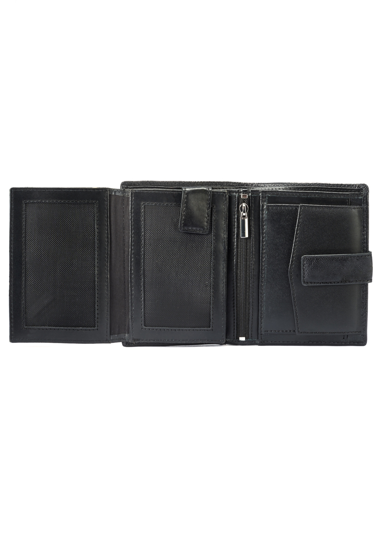 Leather black men's wallet with clasp PORMS-0647-99(W25)