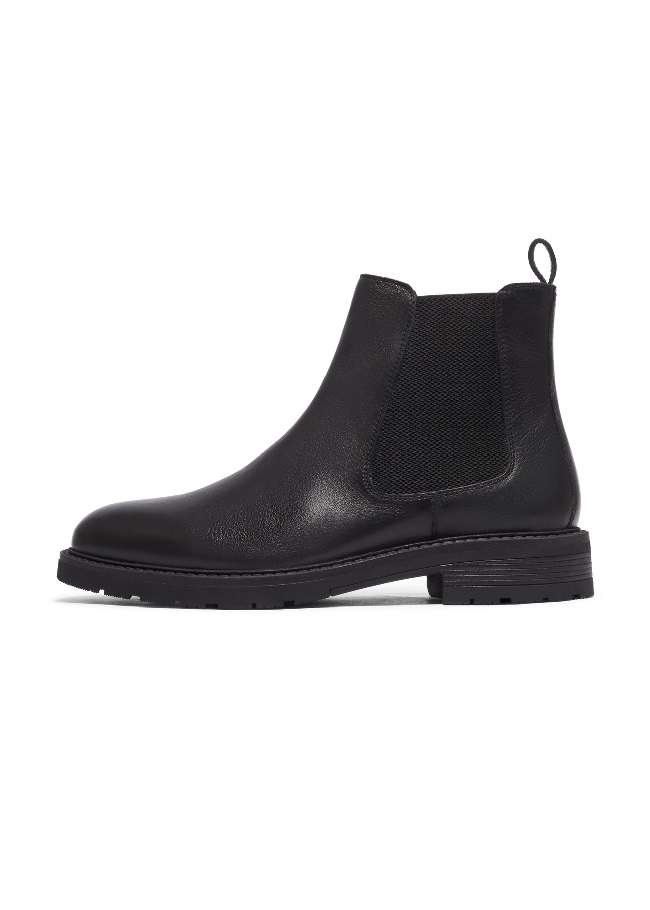 Men's black leather Chelsea boots BUTYM-0521-99(Z26), side view of the product on a white background.