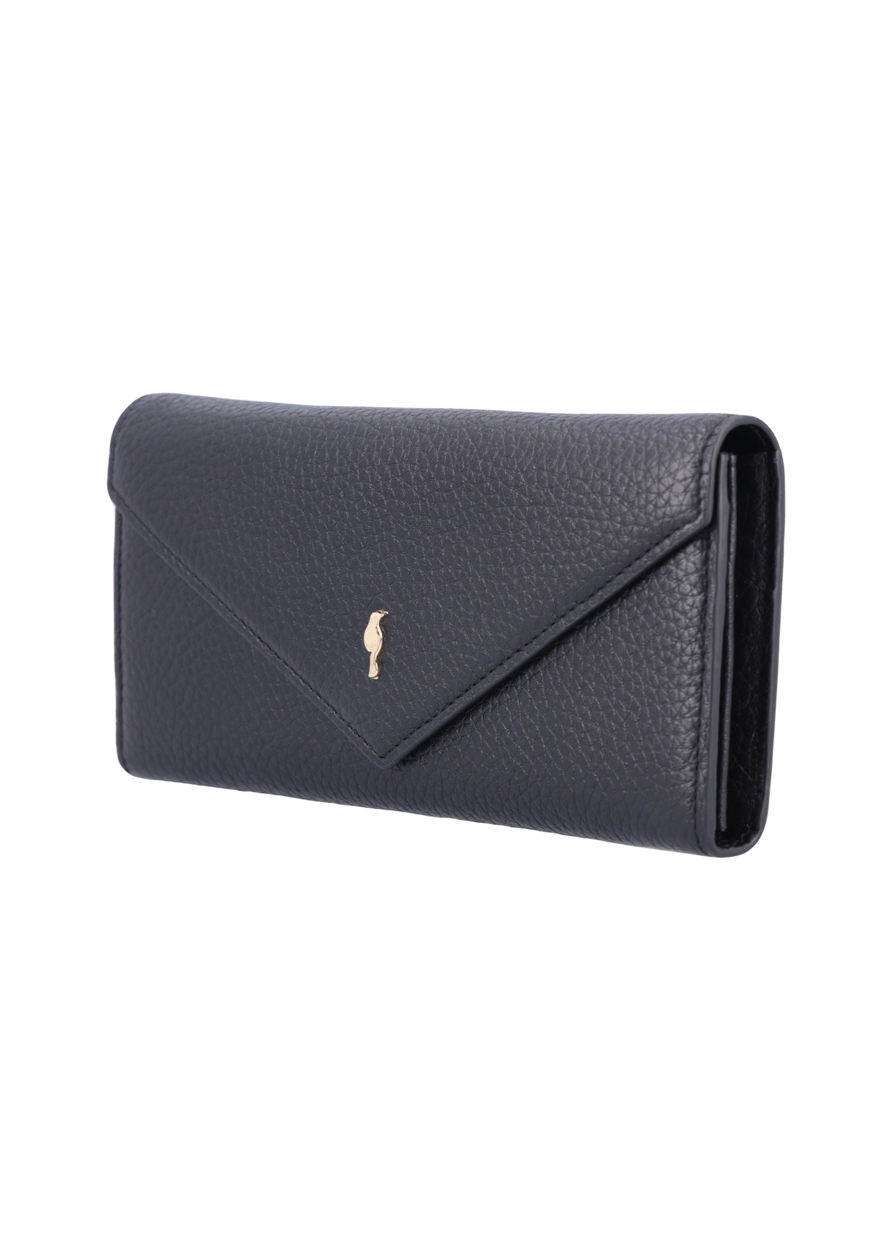 Black small women's wallet PORES-1017-9I(Z26), diagonal product view on white background.