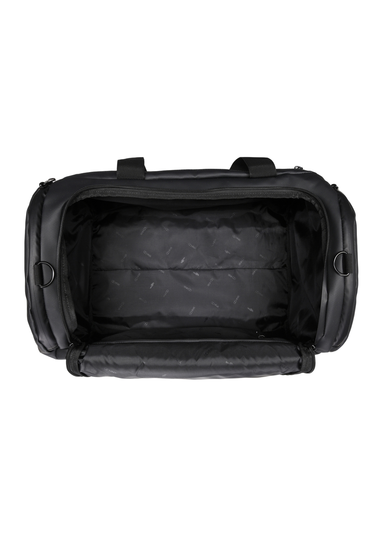 Black travel bag TORMN-0412-99(W26), product view inside on white background.