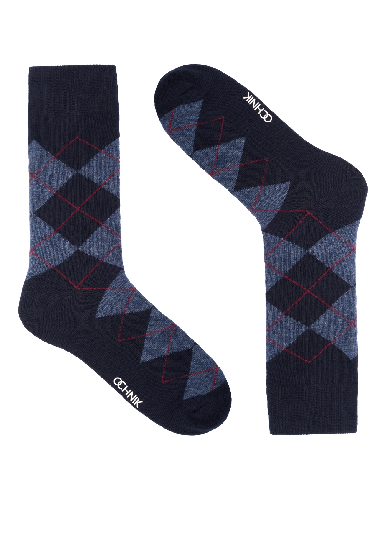 Set of long men's socks ZESMT-0067-00(Z26), front product view on white background.