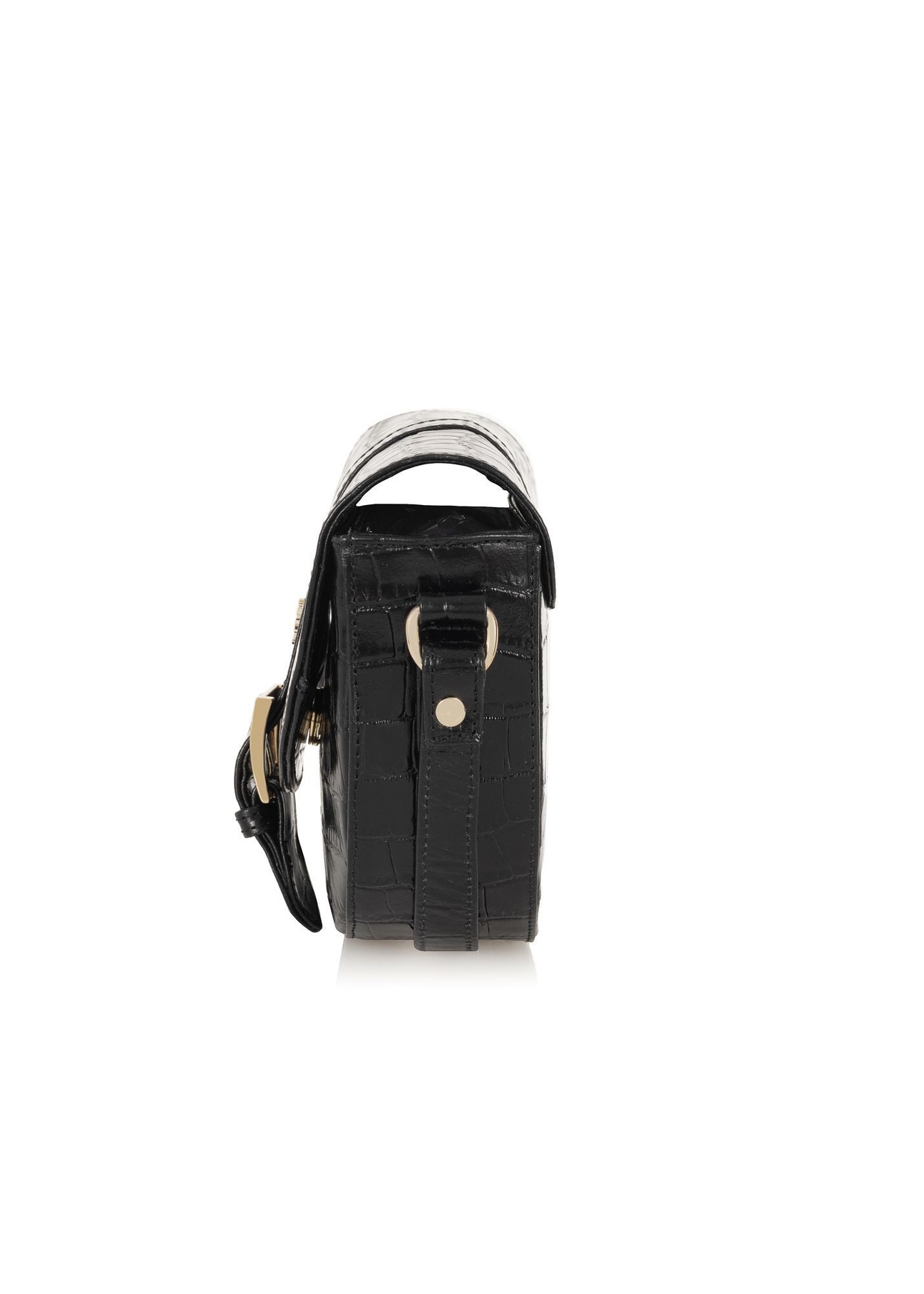 Women's leather messenger bag TORES-0707F-9G(W26), side view on white background.