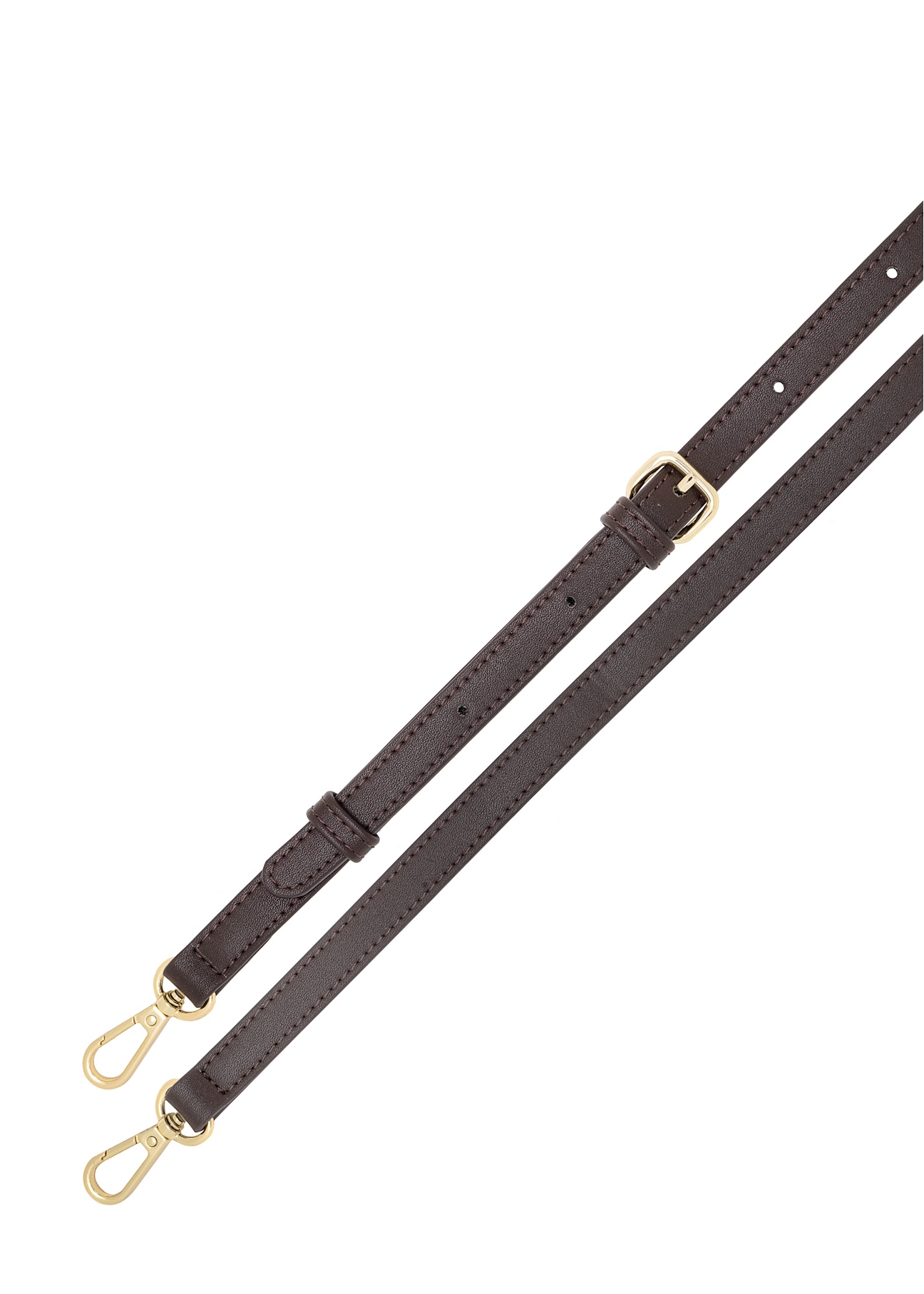 Brown waist bag with monogram TOREC-1077-89(Z25), view of the product straps on a white background.