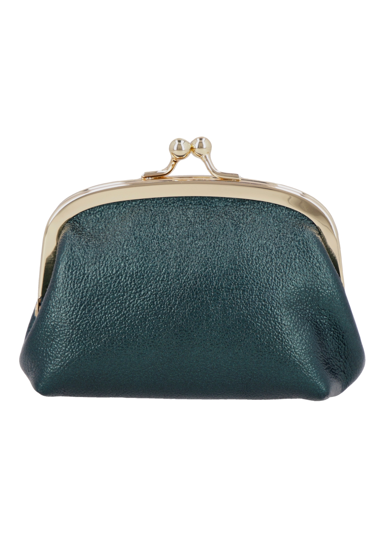 Green women's leather coin purse PORES-1031-8C(Z26), rear view on a white background.