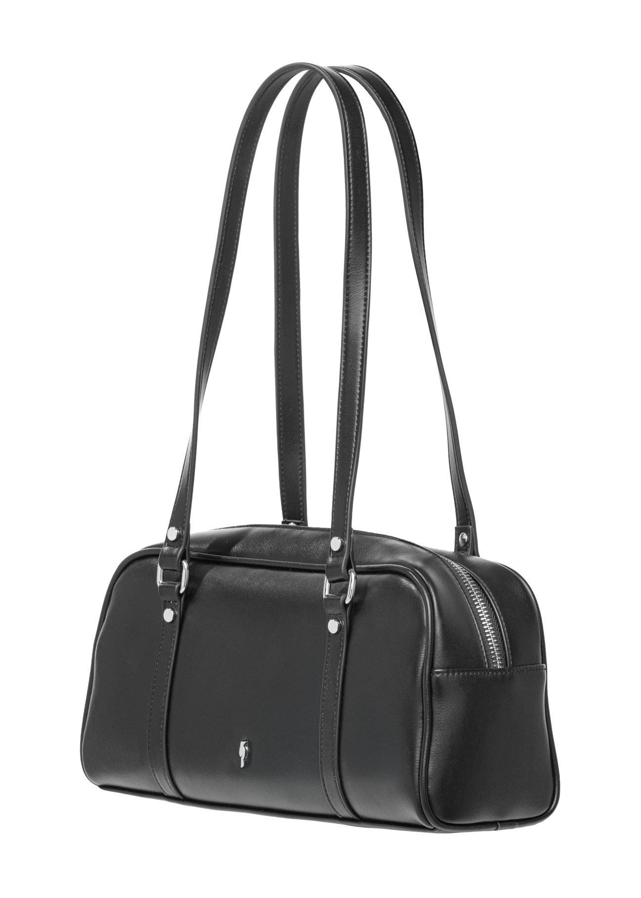 Black shoulder bag TOREC-1233-9G(W26), diagonal product view on white background.