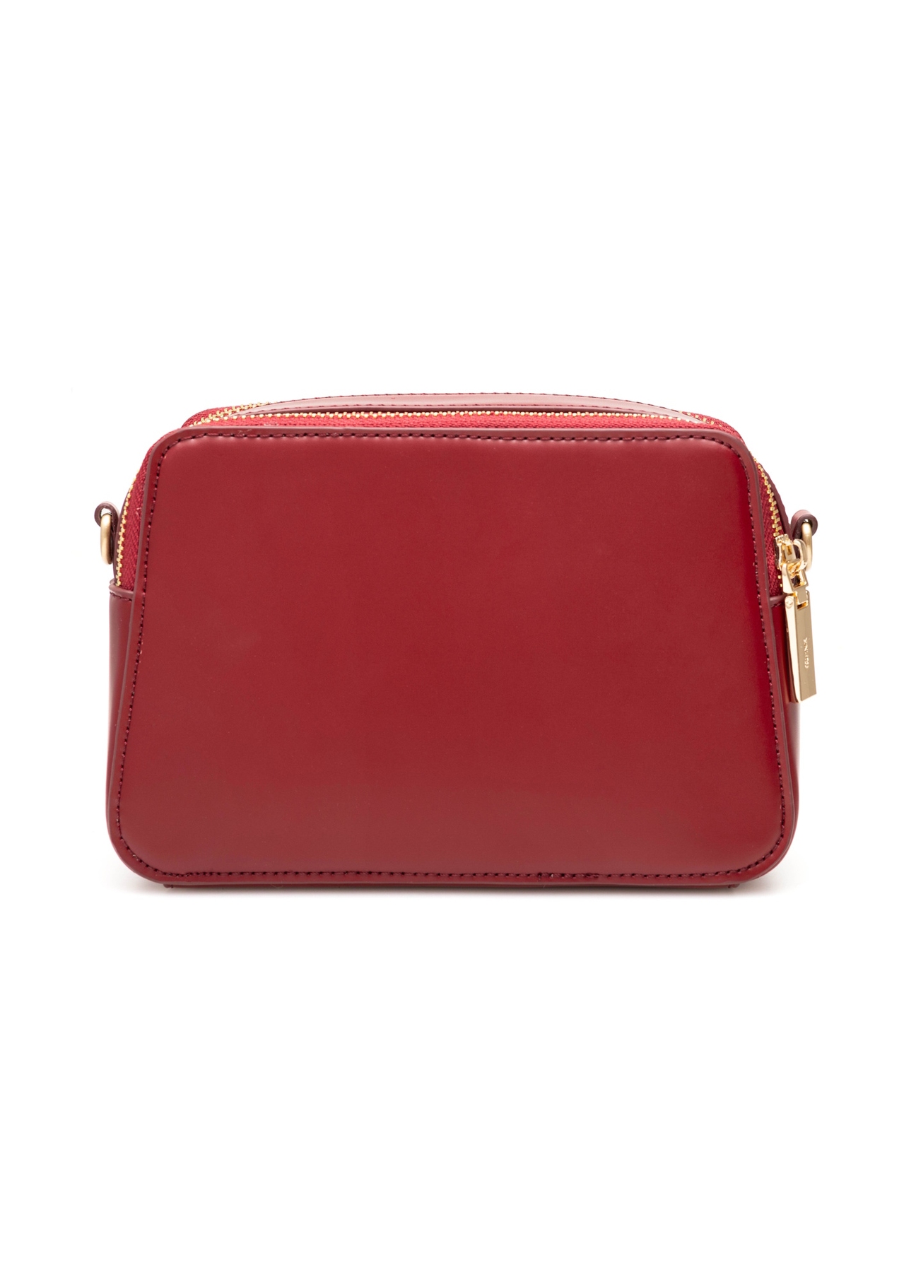 Red small women's handbag TOREC-1126-4B(W26), product view from the back on a white background.