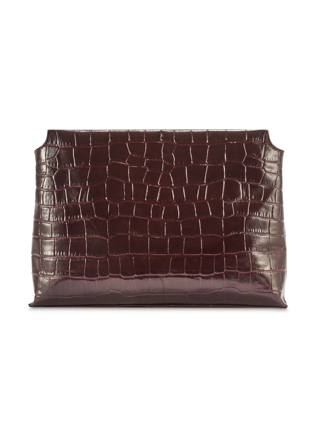 Burgundy croco women's handbag TORES-1159E-49(Z25), product view from the back on a white background.