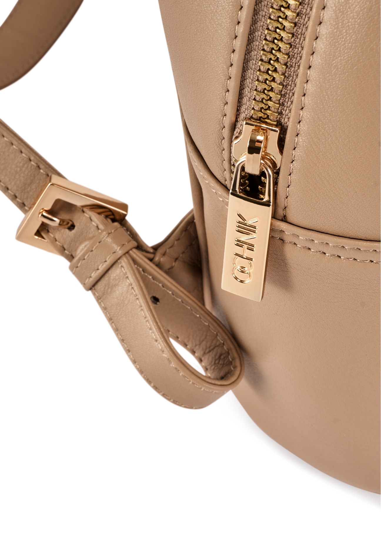 Beige leather women's backpack TORES-1228-1B(W26)